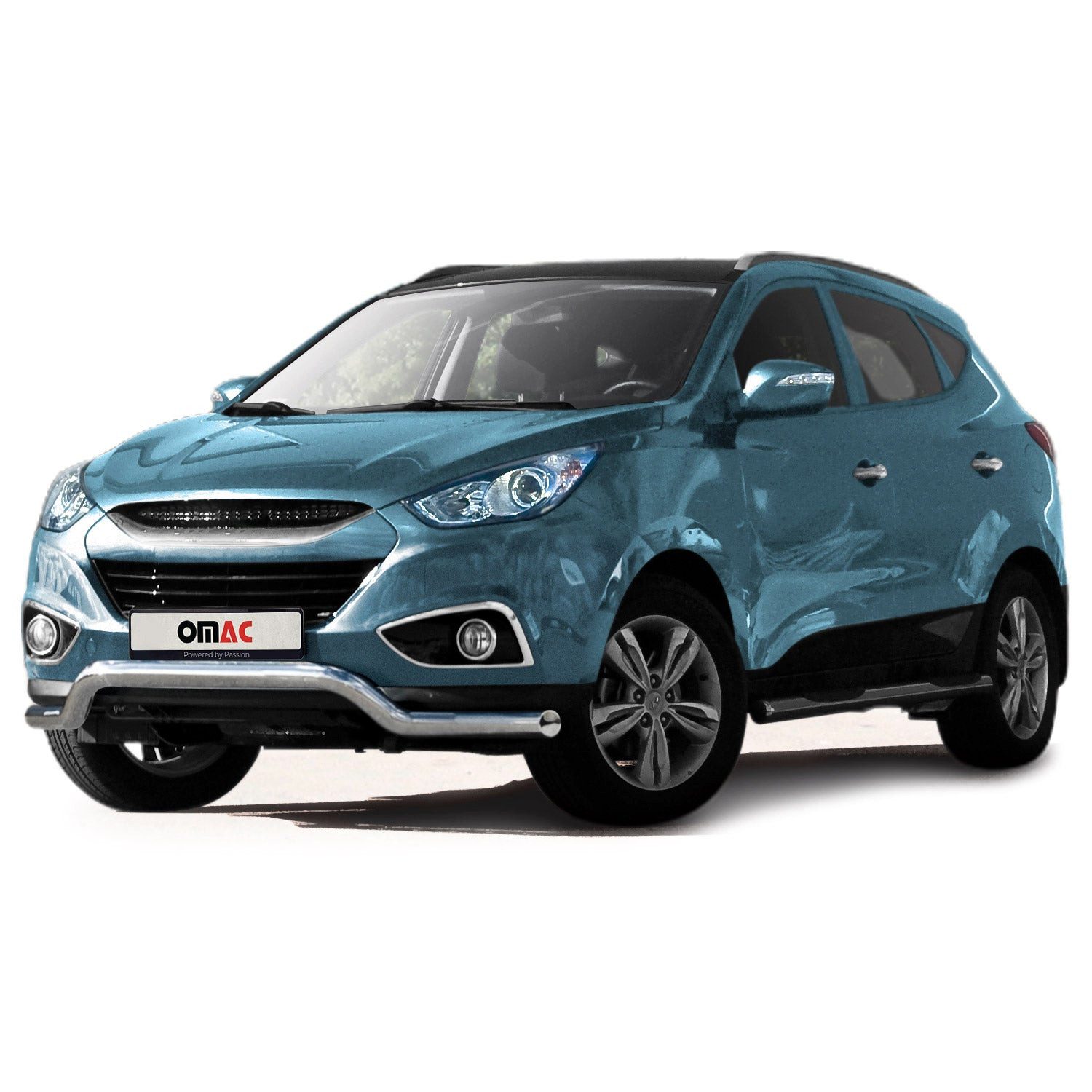 OMAC Frontstoßstange Frontbügel Schutz für Hyundai ix35 2010-2015 Stahl ABE Silber, 1-St., Rostfrei,Wasserfest,Langlebig,Haltbar