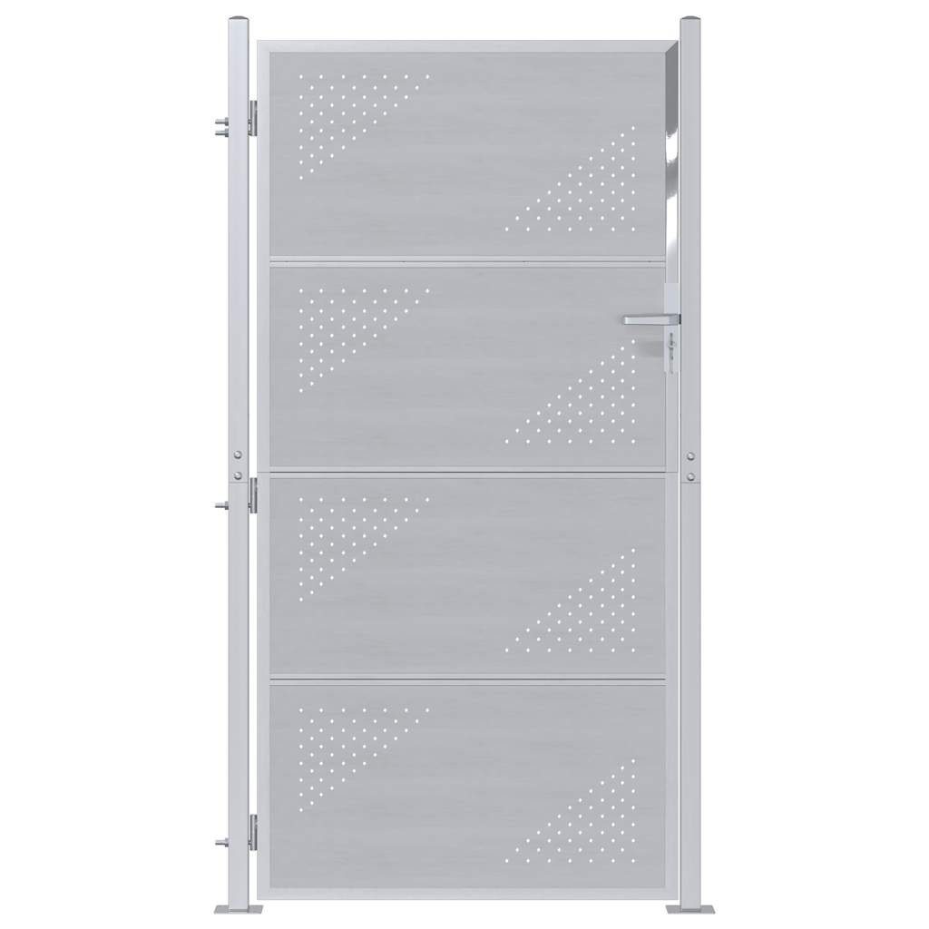 vidaXL Gartentor Gartentor 85 x 174 cm Edelstahl Silber Abschließbar