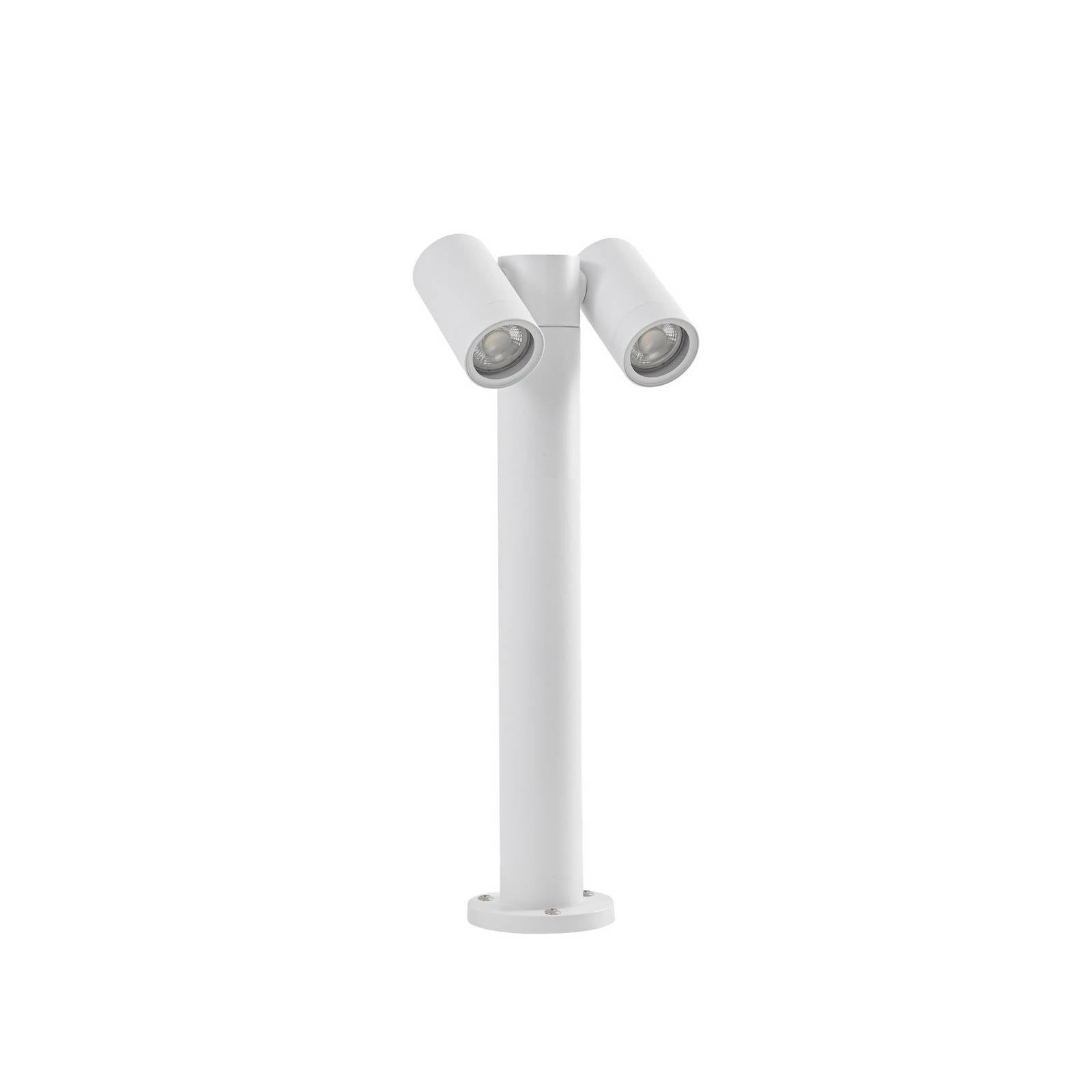 Prios Außen-Stehlampe Tulimar, Metall, Weiß IP65, 2 x 10 W LED