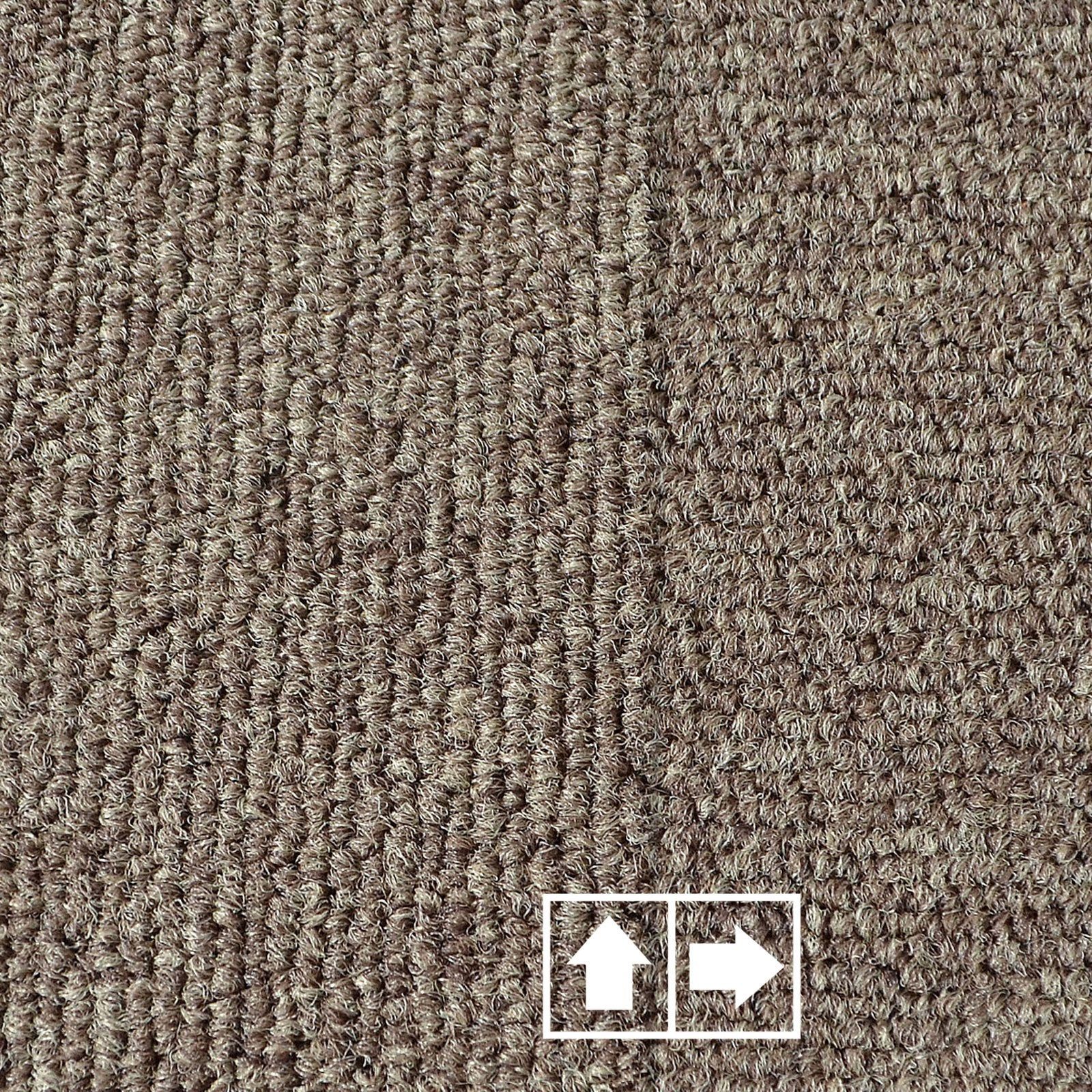 casa pura Teppichfliese Lyonn, Bodenschutz, Erhältlich in 6 Farben, 50 x 50 cm, quadratisch, Höhe: 6 mm, Selbstliegend