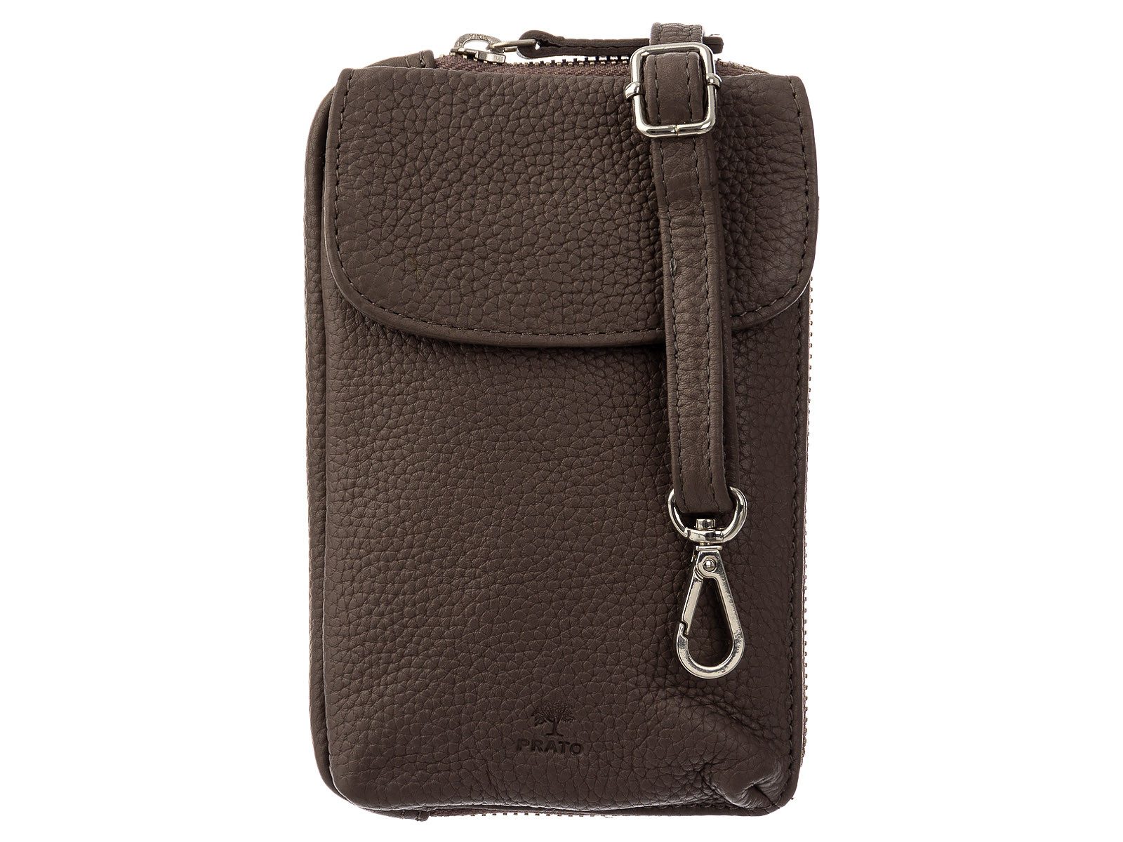 Prato Umhängetasche LM AJ08 Asif Rindleder geprägt Handy Umhängetasche (ein Stück, 1-tlg., ca. B/H/T 11/18/2 cm), Modern