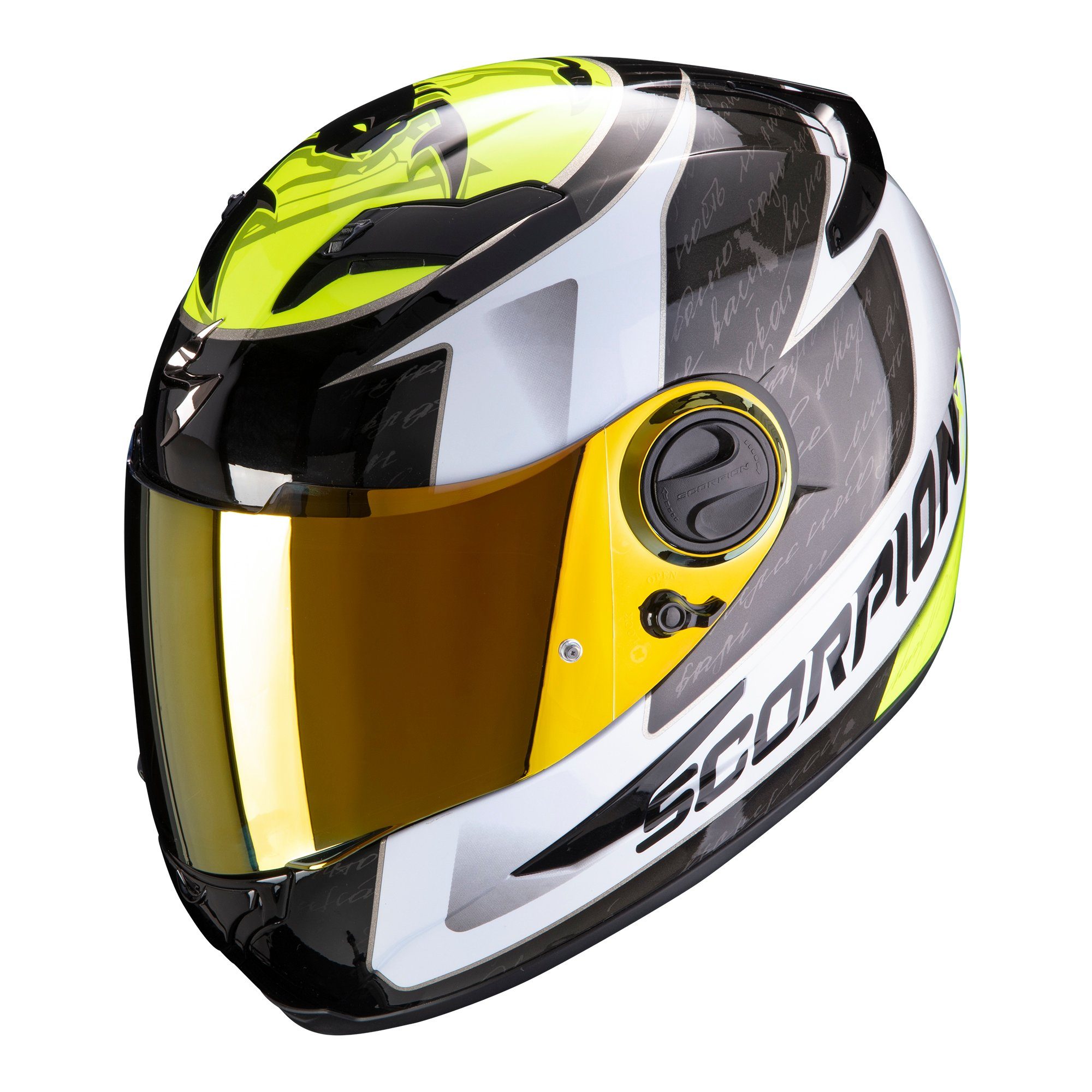 Scorpion Exo Motorradhelm Scorpion Exo-490 Tour Weiß-Neon Gelb, Mofa-/Rollerhelm mit Sonnenblen