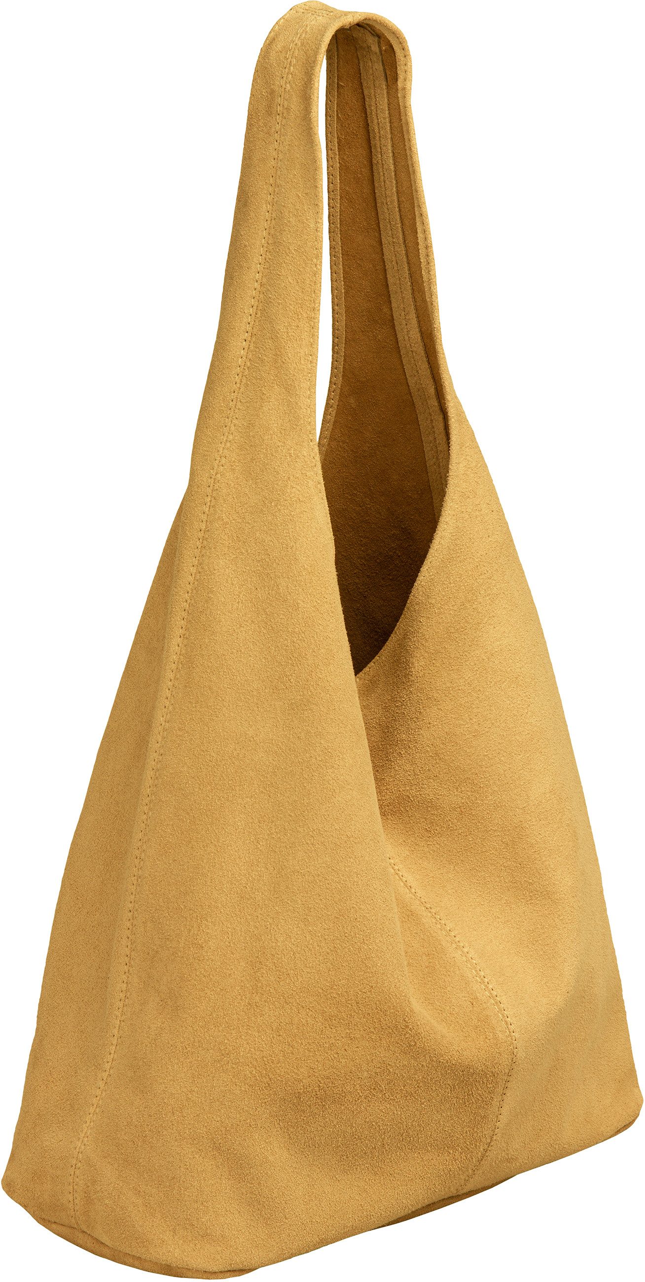 Caspar Schultertasche große Damen Wildleder Tasche Hobo Bag - CLASSIC LINE - Modell No.767, angenehm leicht, ohne Innenfutter, mit Sicherheitsfach, 100% Echtleder