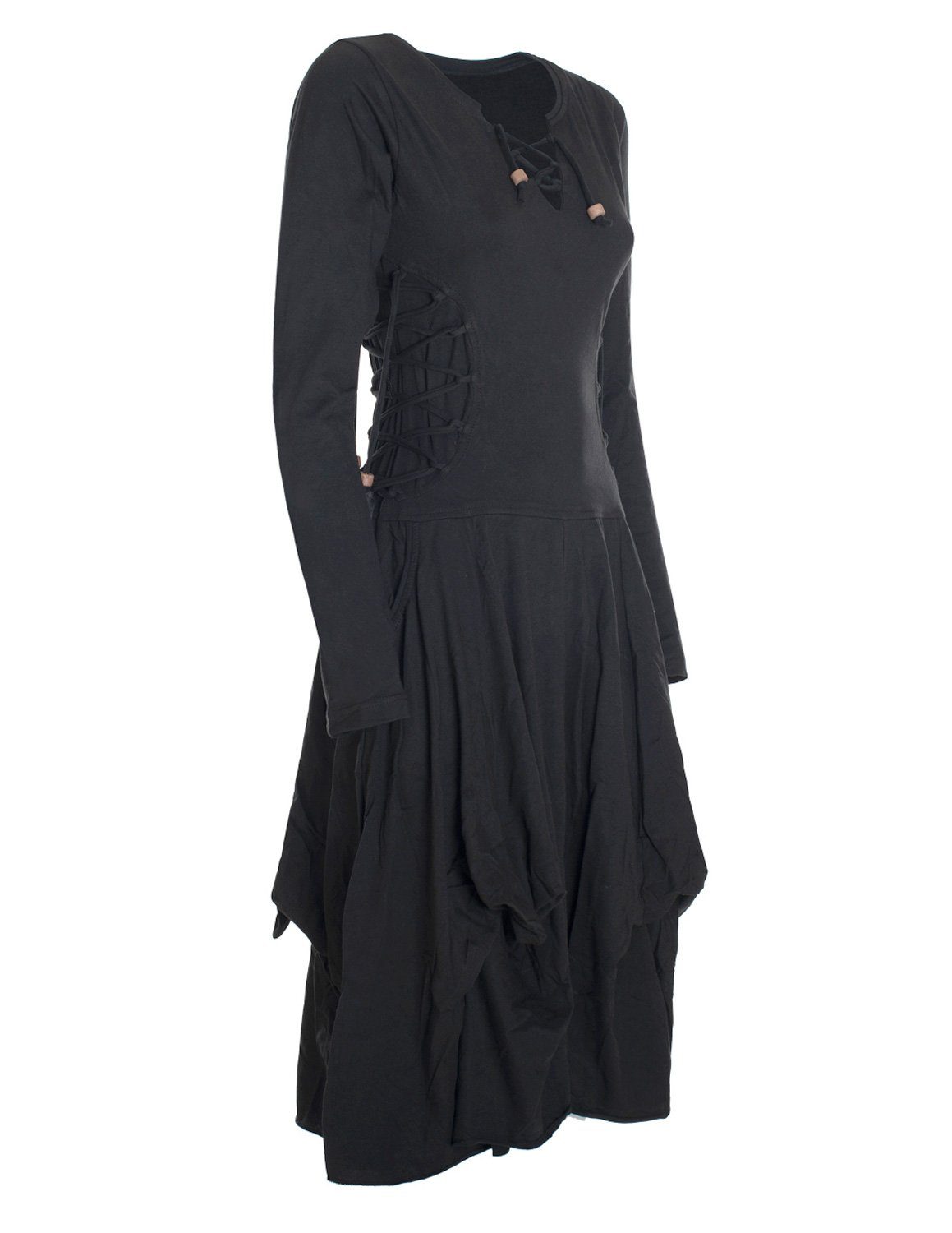 Vishes Midikleid Langes Langarm Bio Ballonkleid günstig online kaufen
