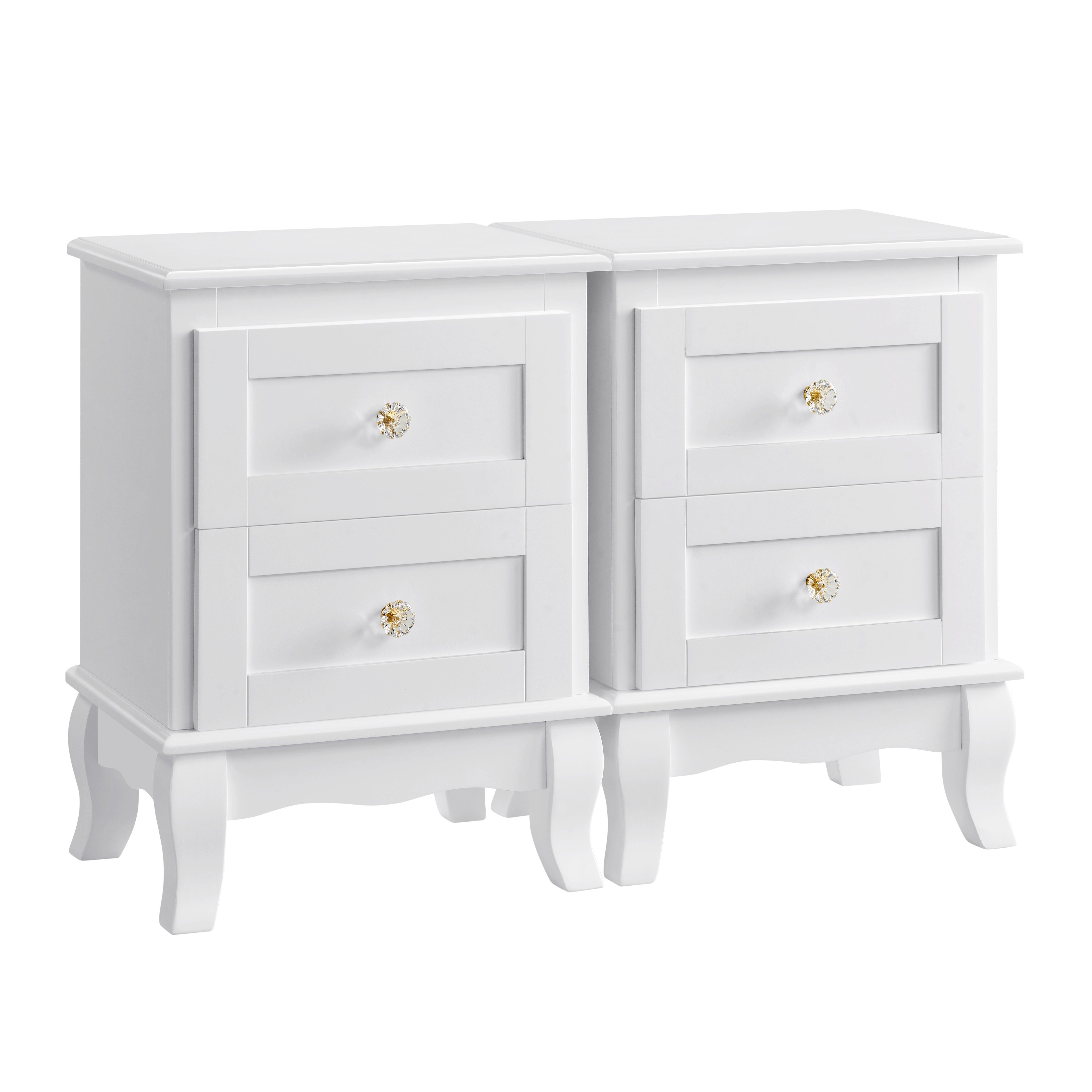 VASAGLE Nachttisch, mit jeweils 2 Schubladen, Beine aus Kiefernholz, 2 Stüc günstig online kaufen