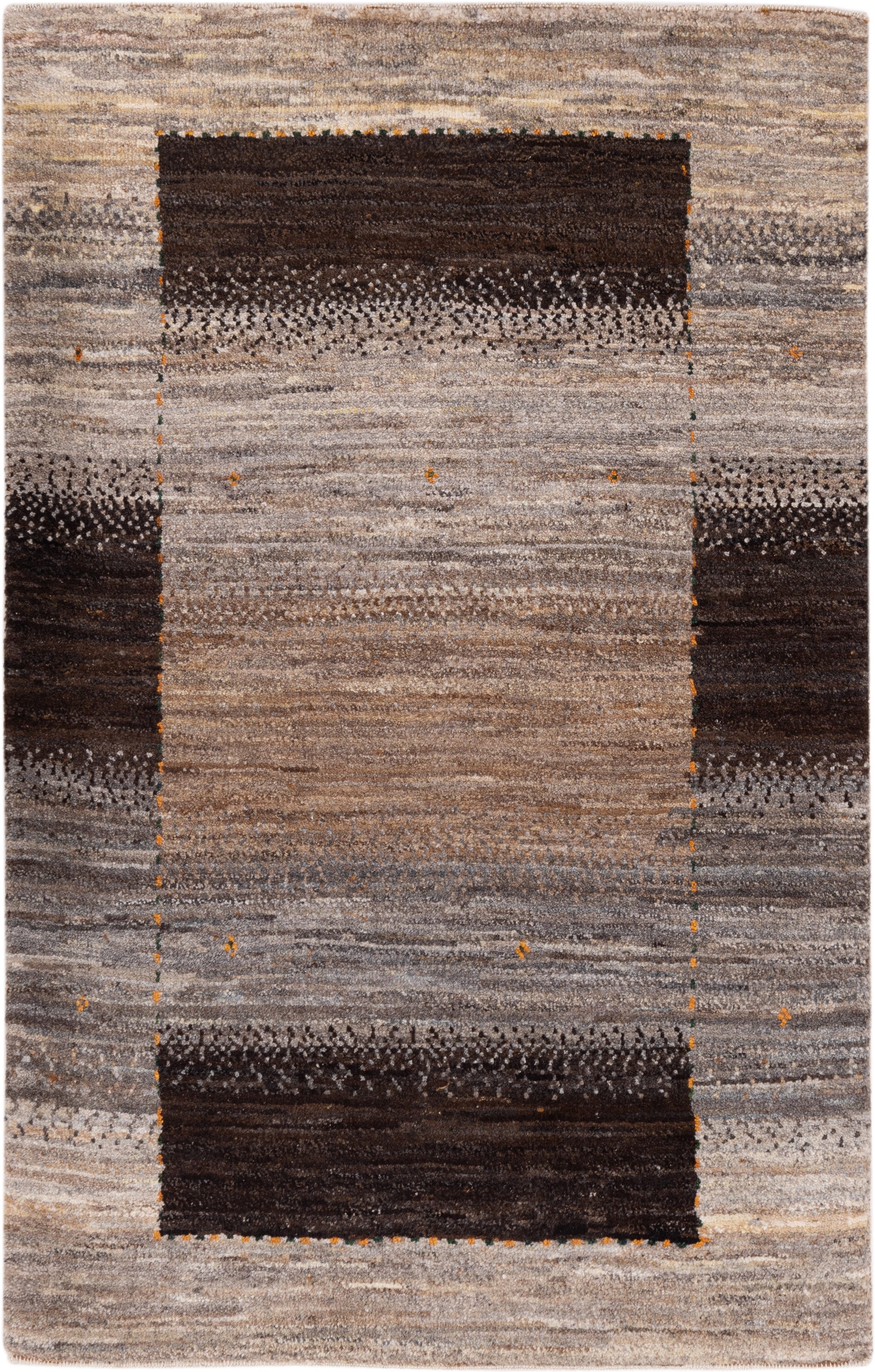 CABBEL Wollteppich Premium Perser Gabbeh Teppich Braun 85x133 cm, Rechteckig, Höhe: 20 mm, Handgeknüpftes Unikat aus 100% Wolle – langlebig und natürlich