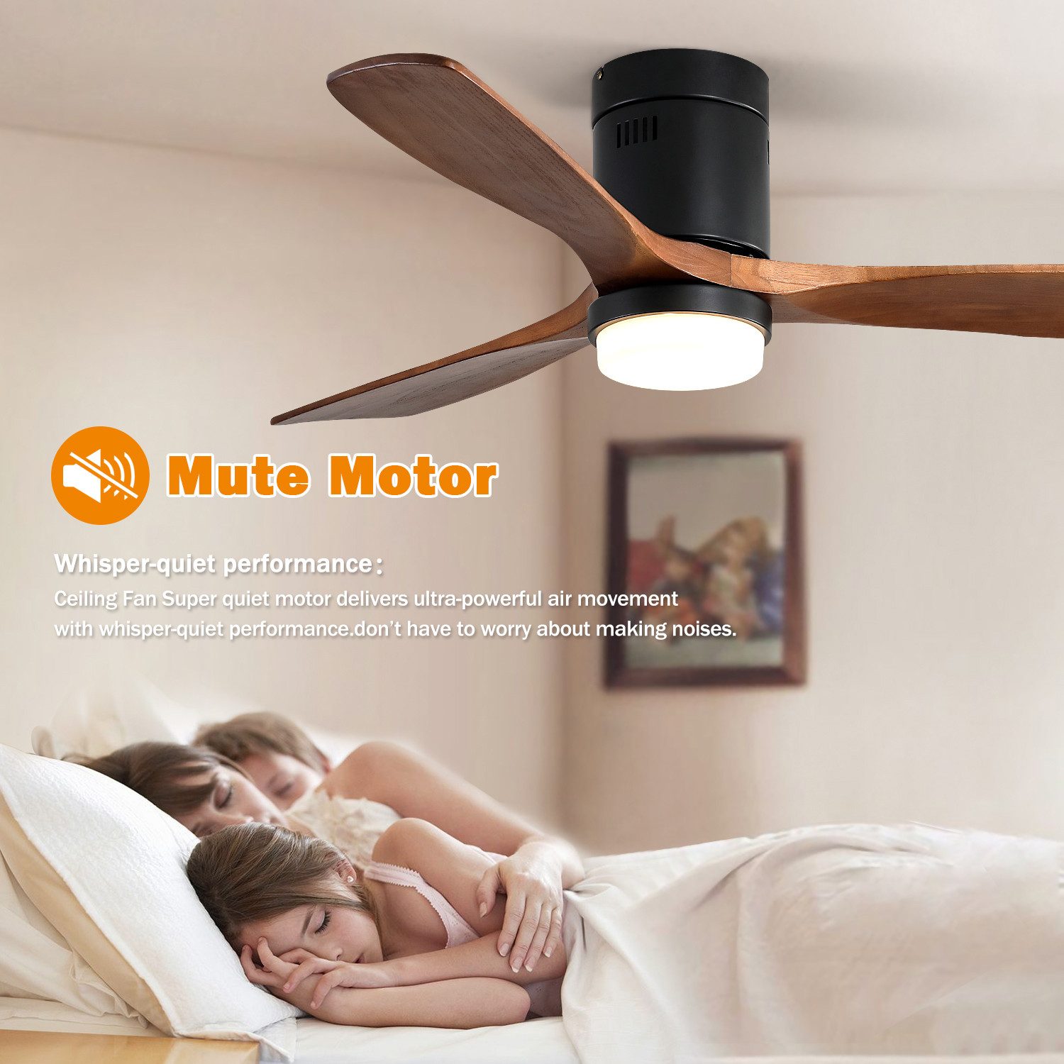 BlingBin Deckenventilator Holz Ventilator mit Beleuchtung günstig online kaufen