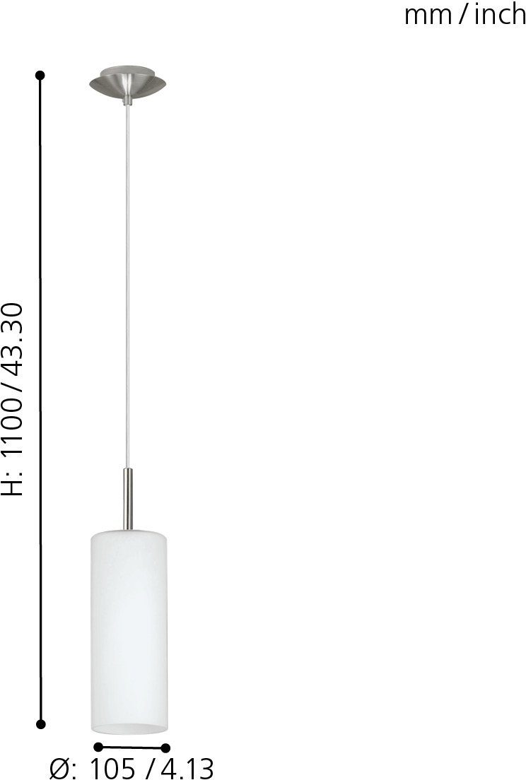 EGLO Hängeleuchte TROY 3 Pendellampe, Stahl und Glas, E227, IP20, Esstischl günstig online kaufen