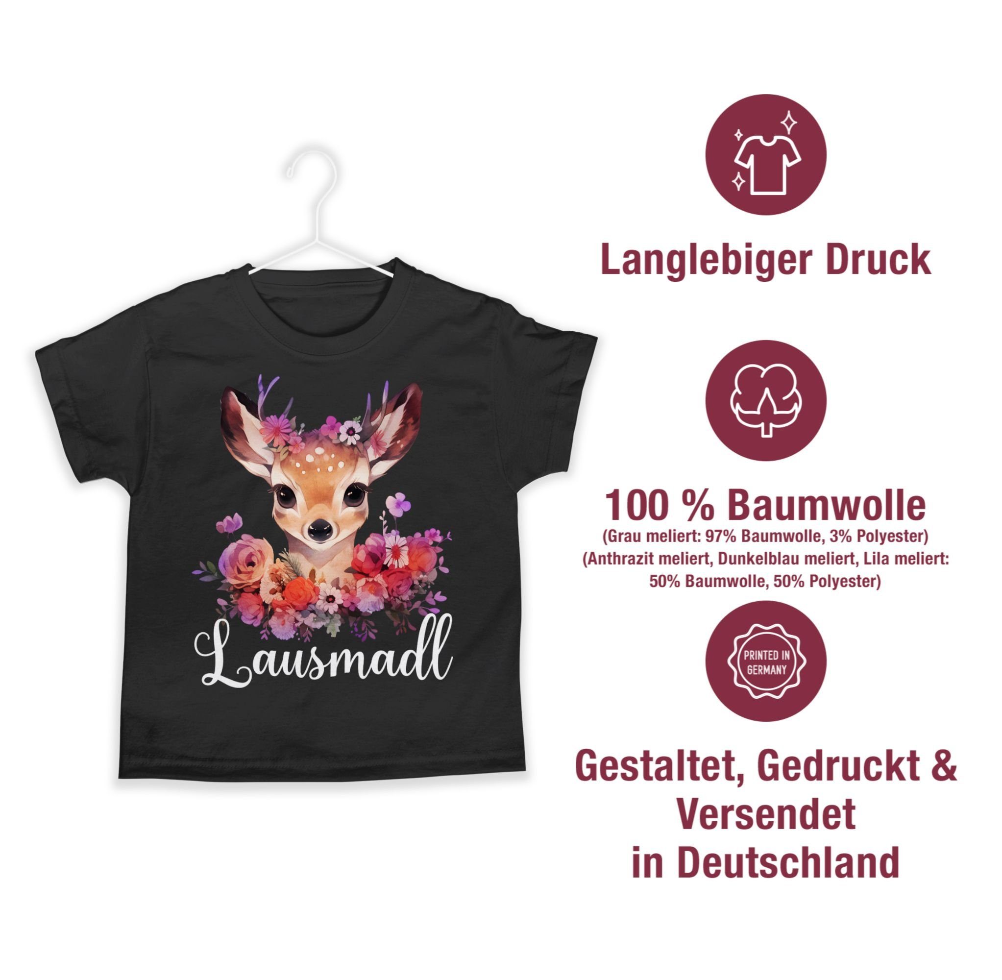 Shirtracer T-Shirt Lausmadl Lausmadel Schwarz Oktoberfest für 03 Outfit Mode Kinder Lausmädchen Lausdrindl