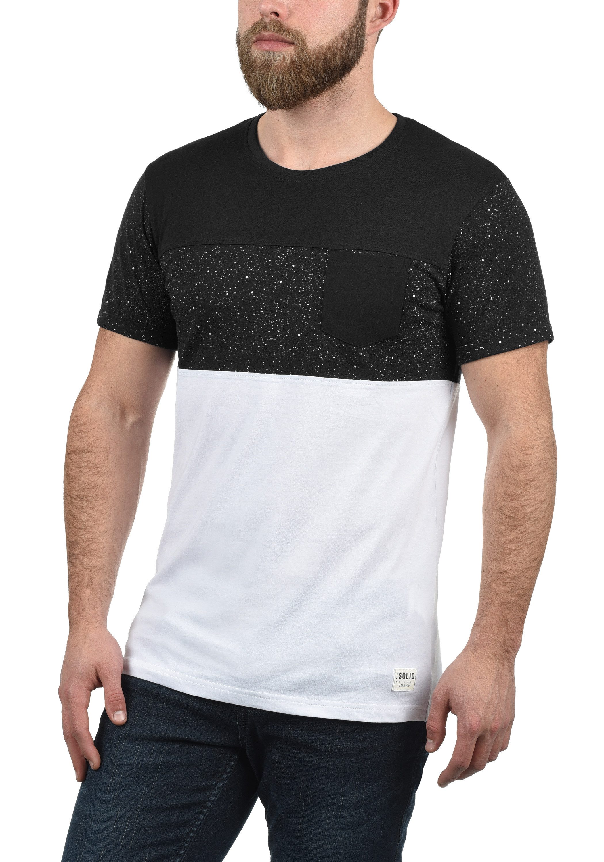 !Solid Rundhalsshirt SDKold Kurzarmshirt mit Brusttasche günstig online kaufen