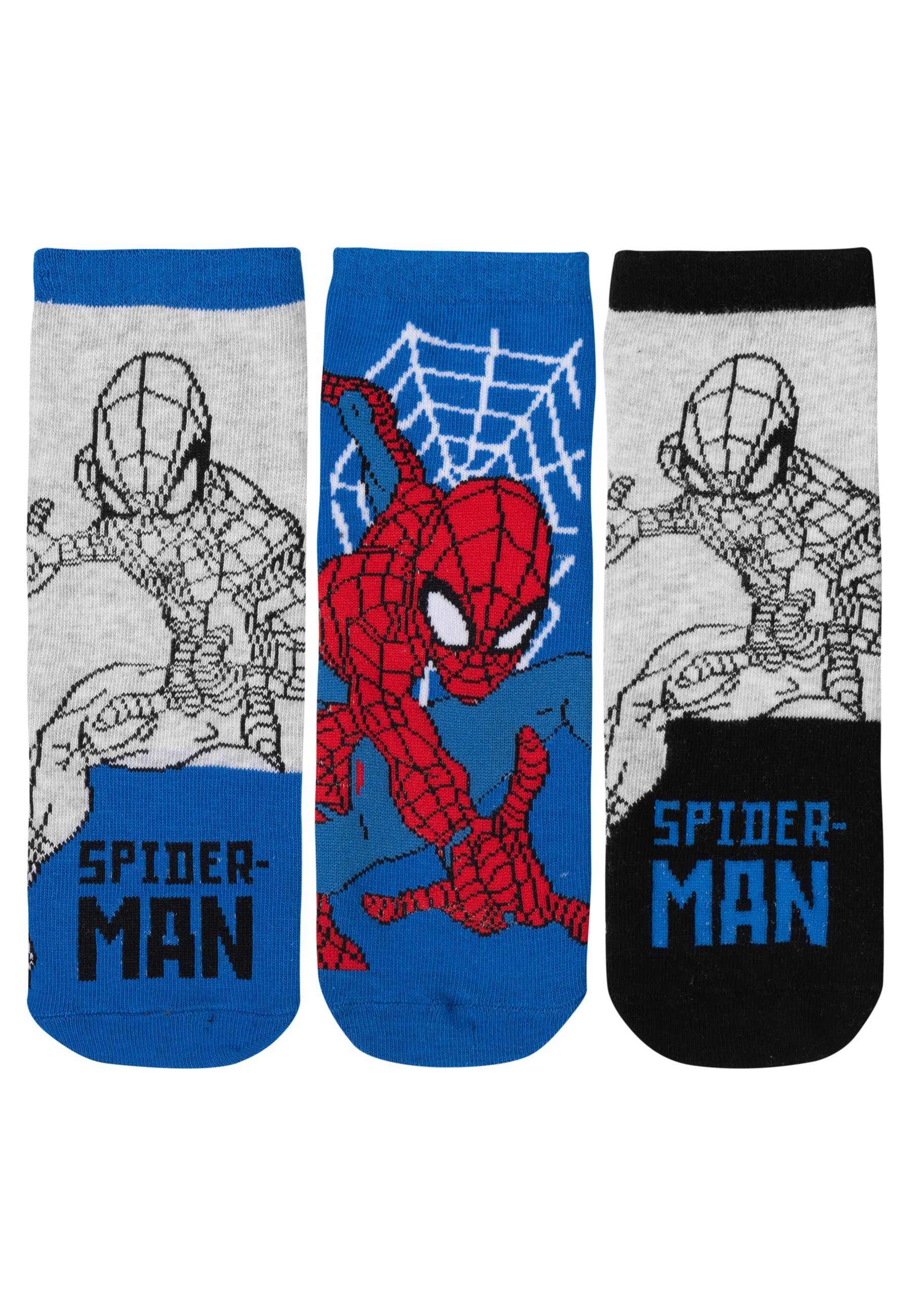 Marvel Kinder Pack) Blau/Grau Socken Socken United Jungen Spiderman Labels® Söckchen (5er