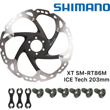 Shimano Scheibenbremse Shimano Bremsscheibe XT SM-RT86L MTB Ebike 6 Loch ICE Alu Spider 203mm