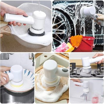 zggzerg Elektro-Oberflächenbürste Handgeführte Elektrische Reinigungsbürste mit 10 Ersatzbürsten