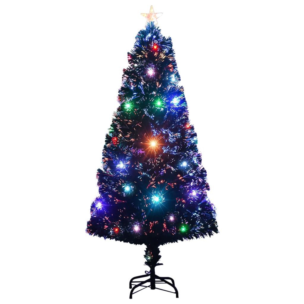 vidaXL LED Baum Vorbeleuchteter Weihnachtsbaum mit Ständer und LED 120 cm Glasfaser