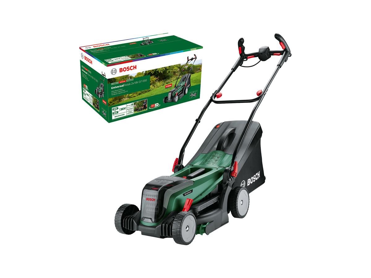 BOSCH Akkurasenmäher UniversalRotak 2x18V-37-550, 37 cm Schnittbreite