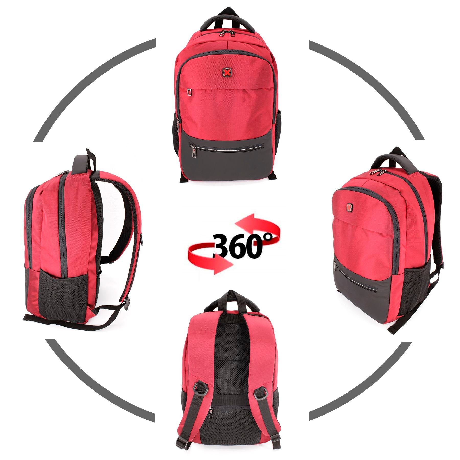 15,6" SHG Backpack (rot), Sportrucksack Freizeitrucksack Laptoprucksack Notebook_Rucksack Schulrucksack Cityrucksack