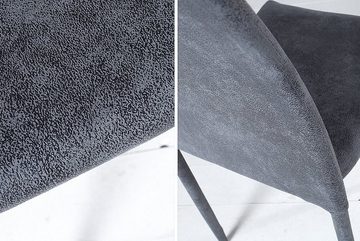 riess-ambiente Esszimmerstuhl MILANO antik dunkelgrau, Esszimmer · Microfaser · Metall · Modern Design