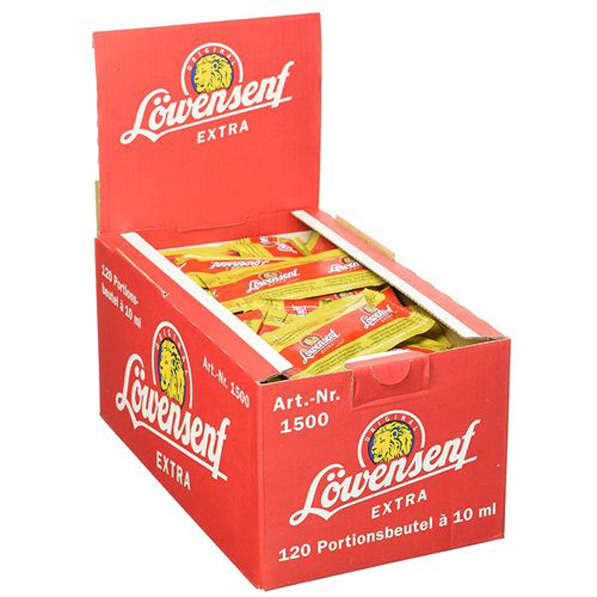Löwensenf Saucen, LOEWENSENF Extra scharf Portionsbeutel scharf servieren 120x10ml