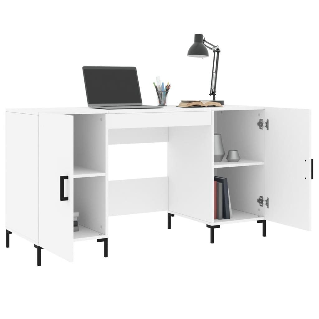 Weiß Schreibtisch 140x50x75 cm furnicato Holzwerkstoff