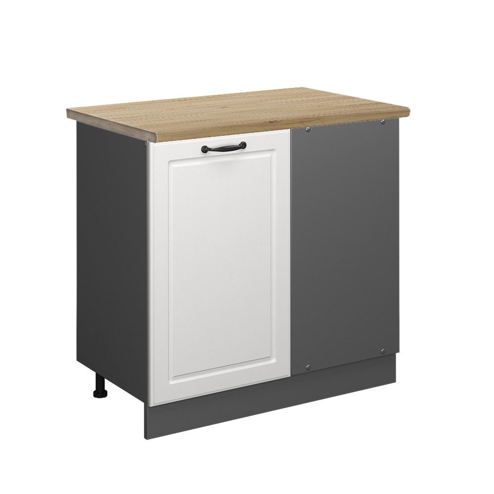 Vicco Eckunterschrank R-Line, Weiß Landhaus/Anthrazit, 86 günstig online kaufen