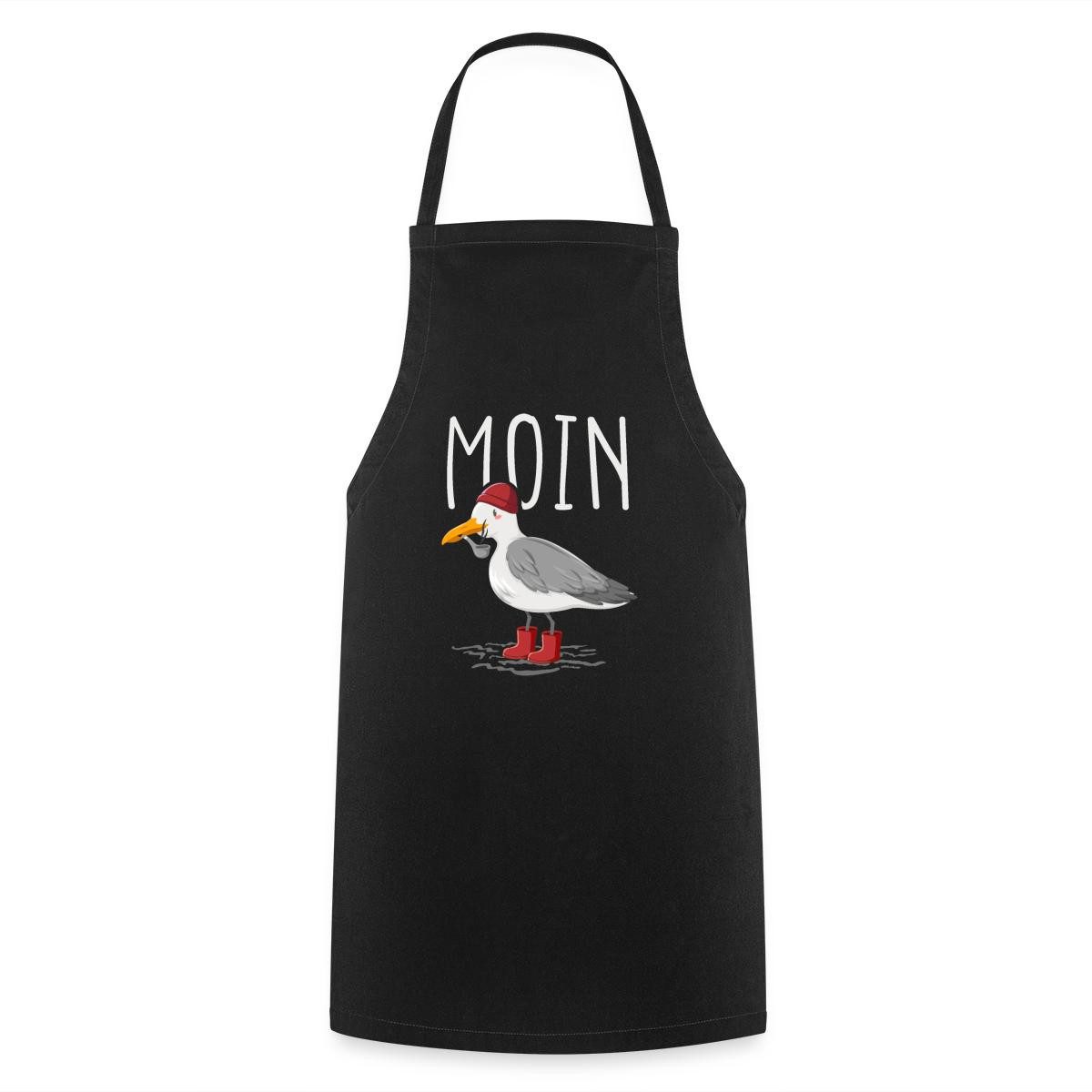 Spreadshirt Kochschürze Moin Möwe Seemann Seemöwe Urlaub Geschenk Kochschürze, (1-tlg)