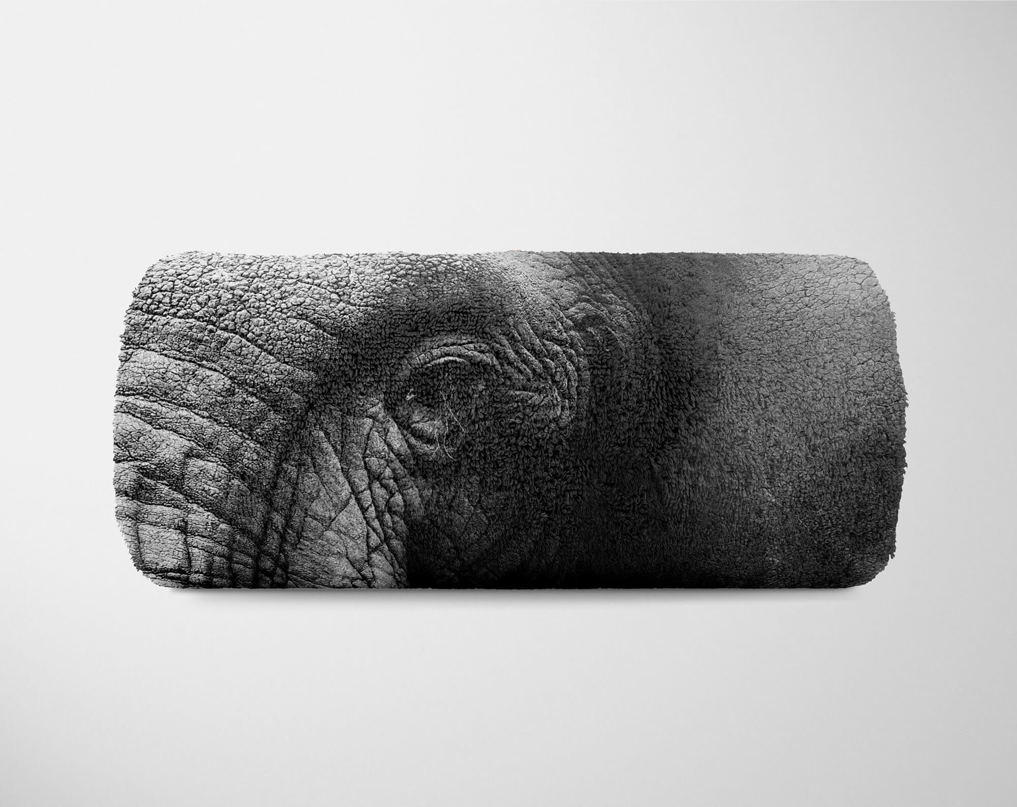 Handtuch Kuscheldecke We, (1-St), Tiermotiv Art Schwarz Sinus Baumwolle-Polyester-Mix Strandhandtuch mit Handtücher Saunatuch Elefant Handtuch