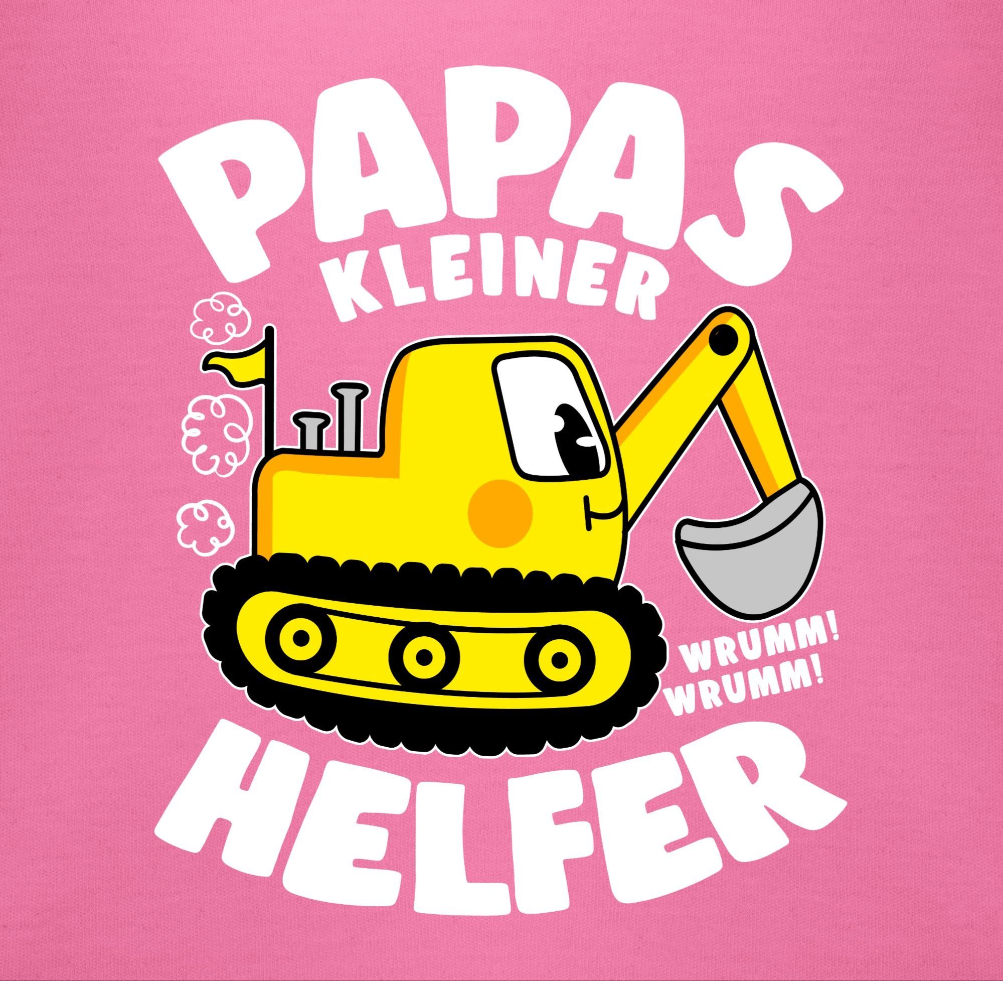 Helfer Geschenk kleiner Lätzchen Vatertag Shirtracer Bagger, Baby Papas Pink 2 I
