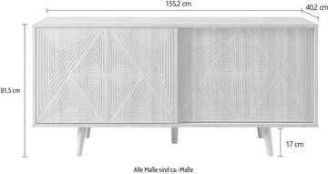 COUCH Sideboard Schwalm, mit 2 Schiebetüren, 155 cm breit, COUCH Lieblingsstücke