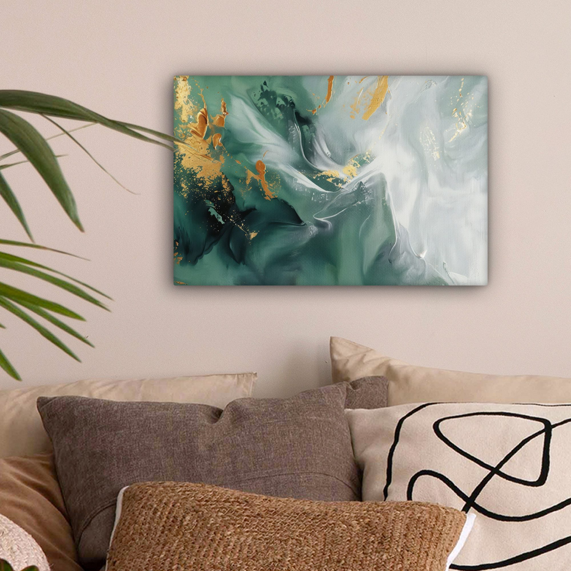 OneMillionCanvasses® Leinwandbild Grün - Modern - Marmor - Abstrakt, Fotodr günstig online kaufen