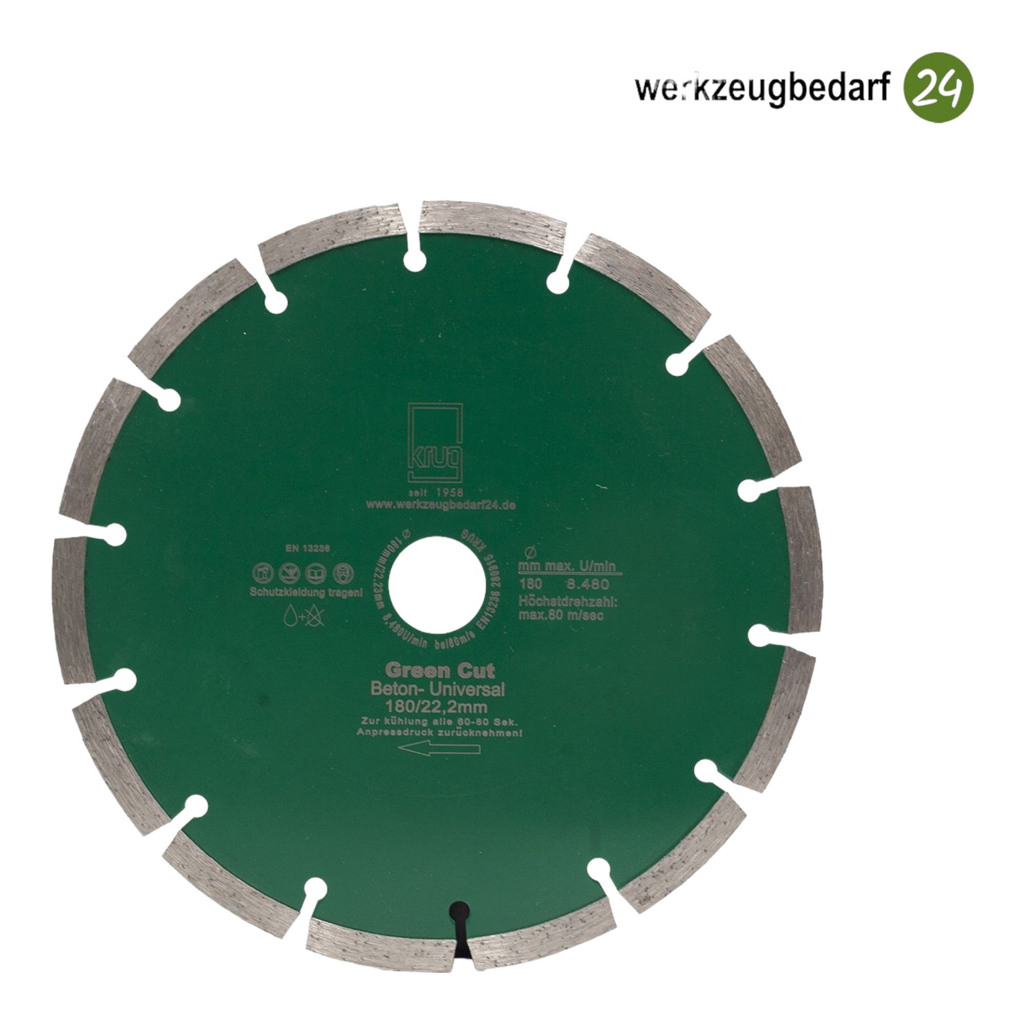 Trennscheiben Diamantscheibe Green Cut Beton Universal 180 mm für Beton Granit