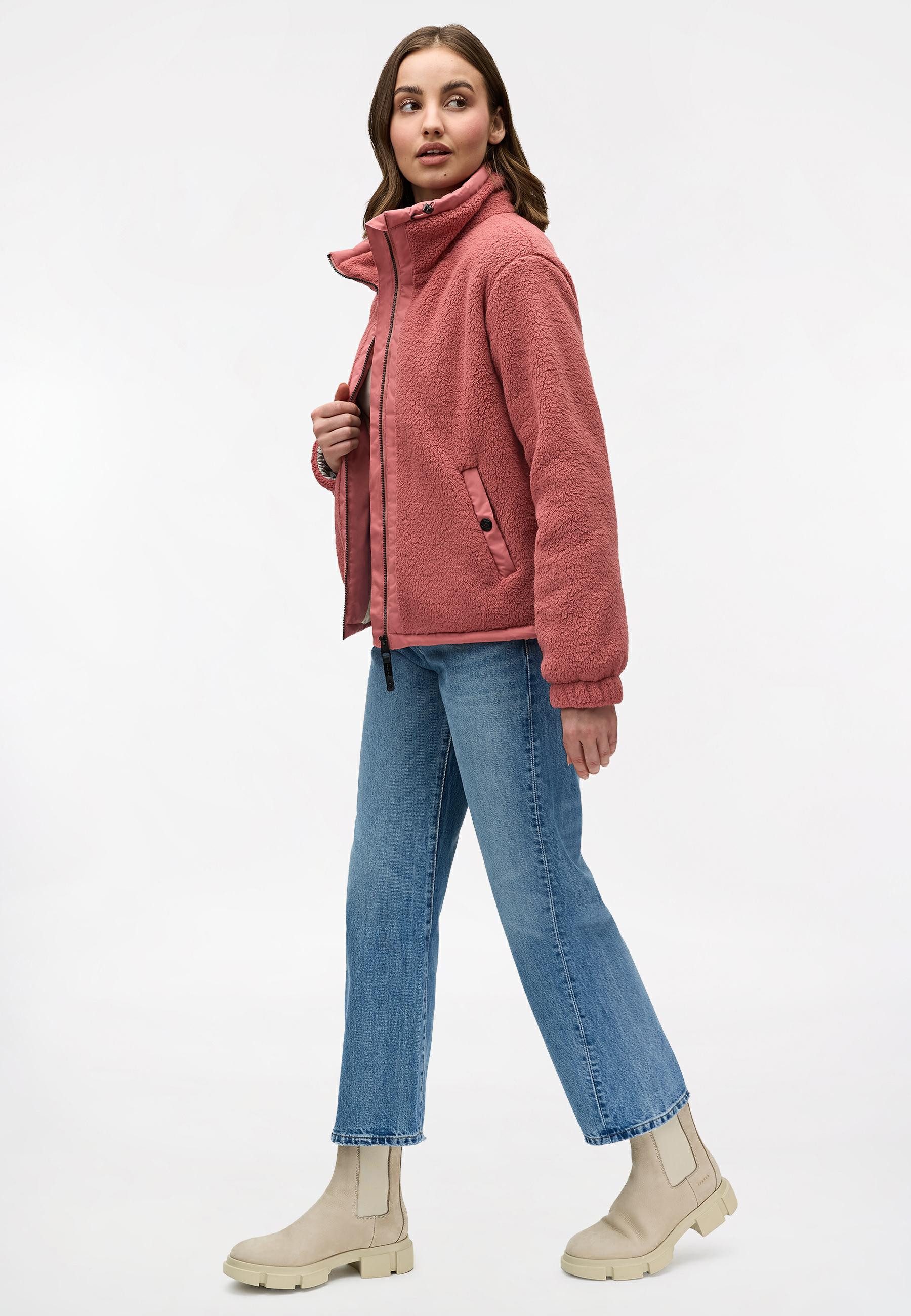 Ragwear Sweatjacke Nordicka Sportliche Kapuzenjacke mit Kunstleder-Elementen
