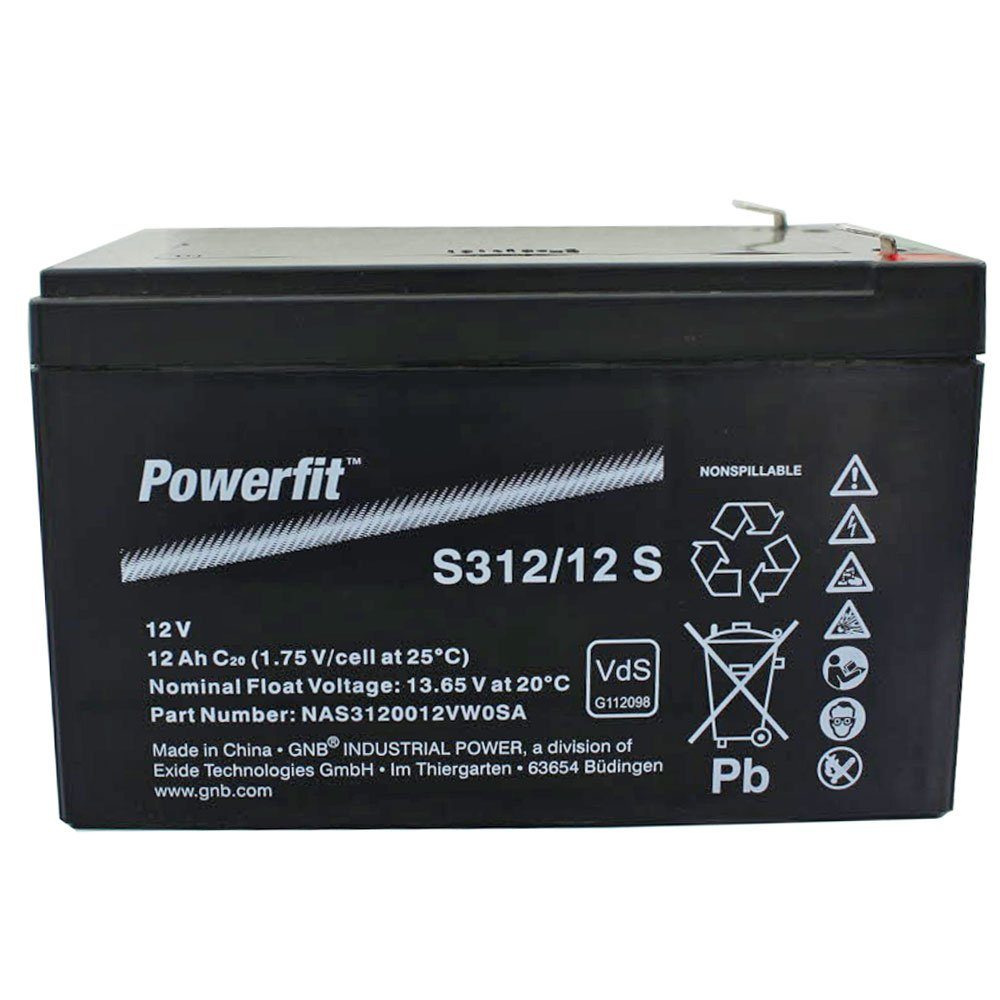 Volt Akku S312/12 Anschluss 12000 4,8mm Akku mAh Exide 12 V) Blei Exide (12,0 Powerfit S