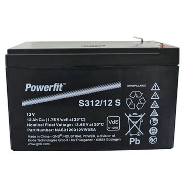 Exide Exide Powerfit S312/12 S Blei Akku 12 Volt Anschluss 4,8mm Akku 12000 mAh (12,0 V)