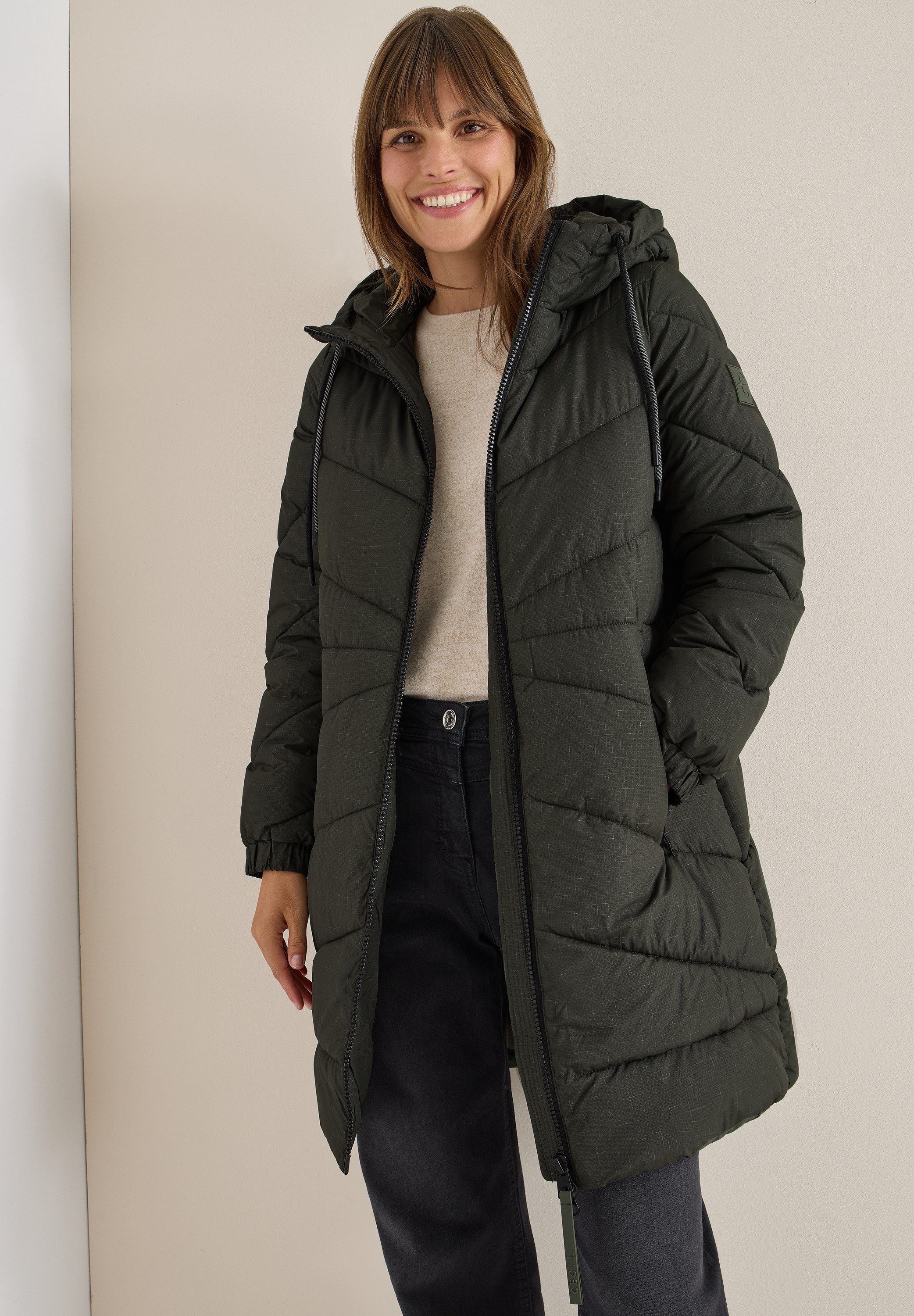CECIL Steppmantel mit Kapuze mit Tunnelzugband