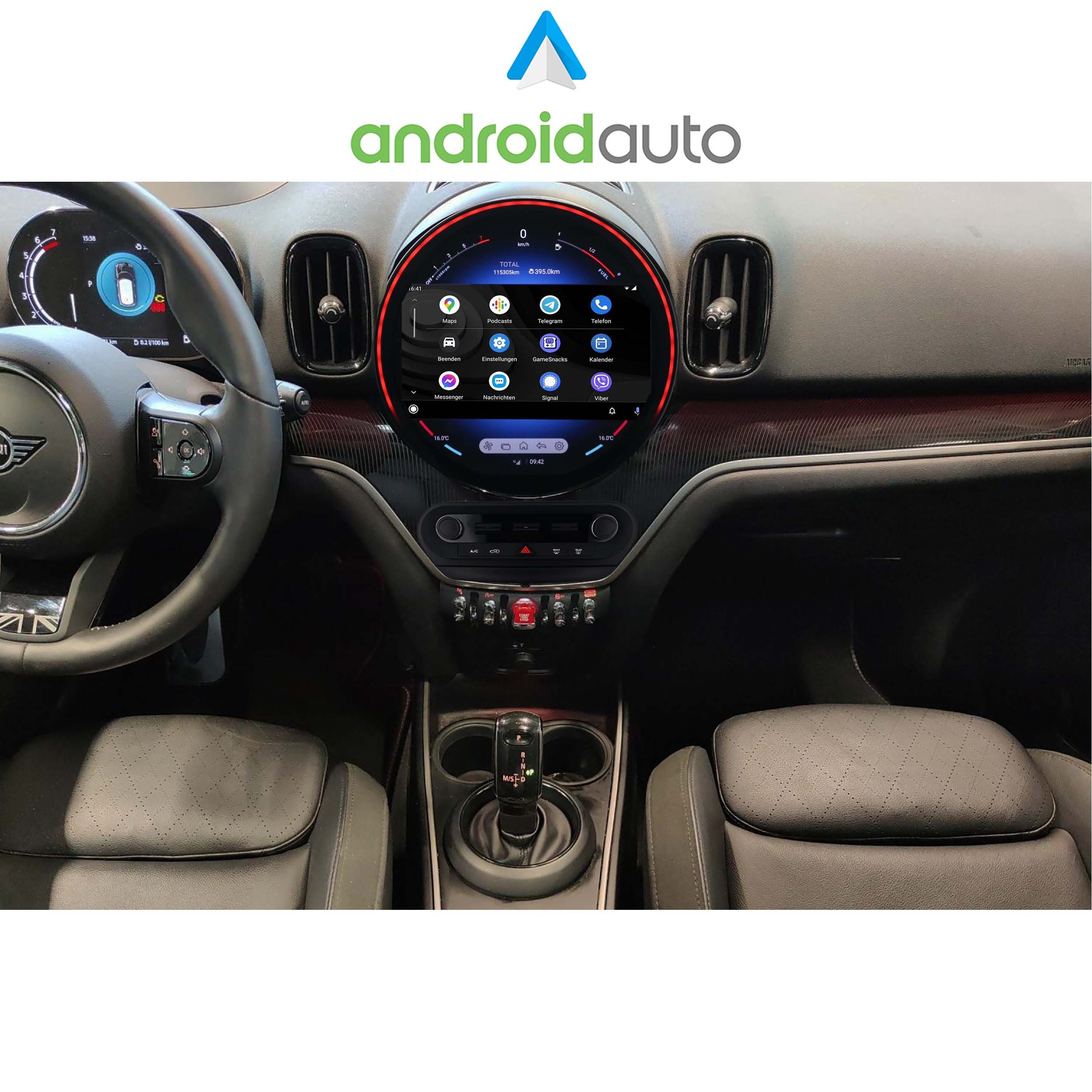 TAFFIO Für Mini Countryman F60 11,8" Touch Android GPS Navi Carplay AC Panel Einbau-Navigationsgerät
