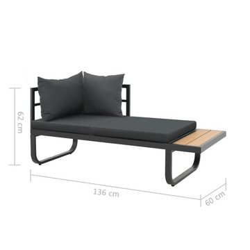 Merax Gartenlounge-Set Holguín, (2-tlg), Gartenmöbel-Set aus Aluminium und Holz, für 4 Personen, Lounge Gruppe mit Tisch, Balkonmöbel Set