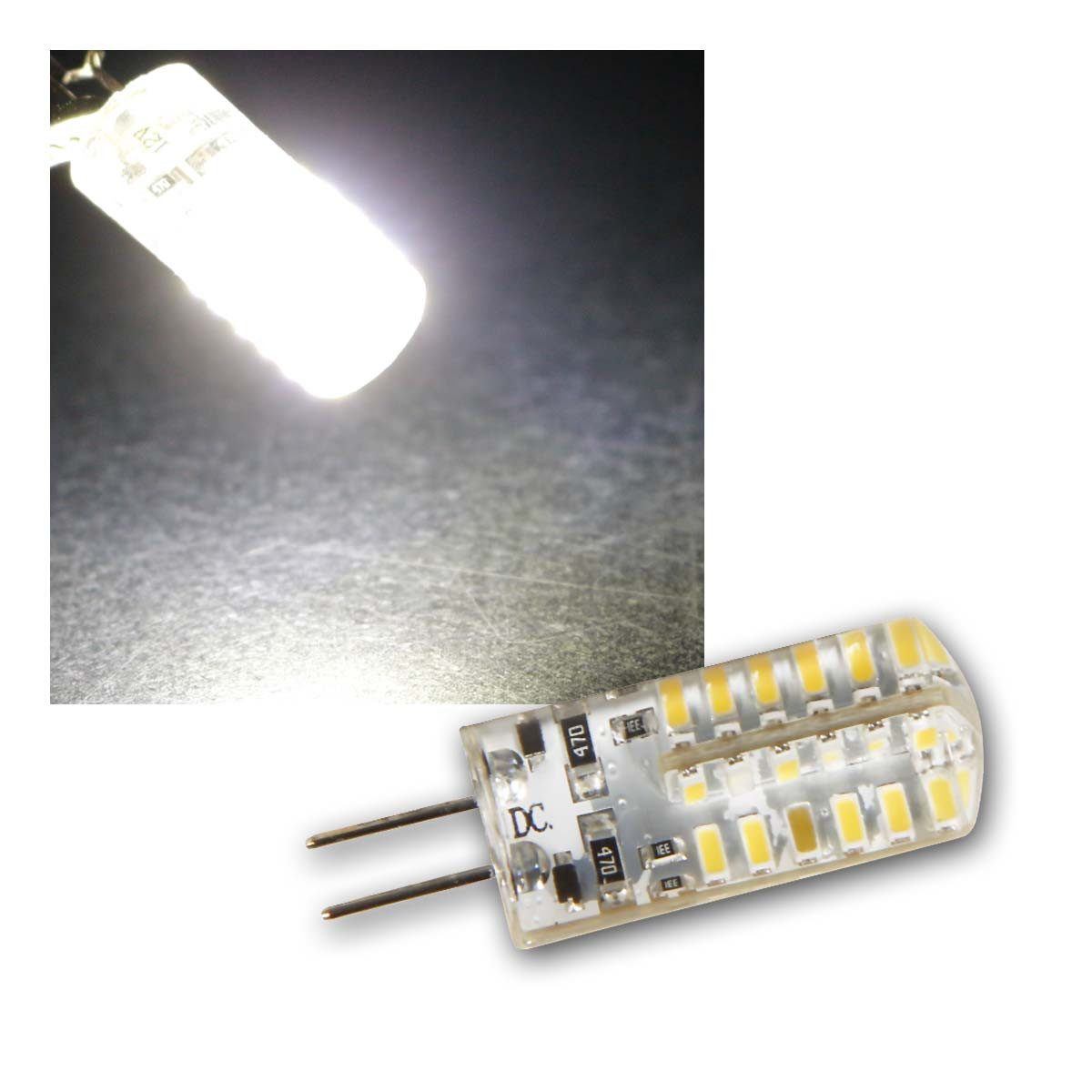 McShine LED-Leuchtmittel 10x G4 LED Birne "Silicia" neutralw 160lm 360° 12V, daylight/tageslichtweiß