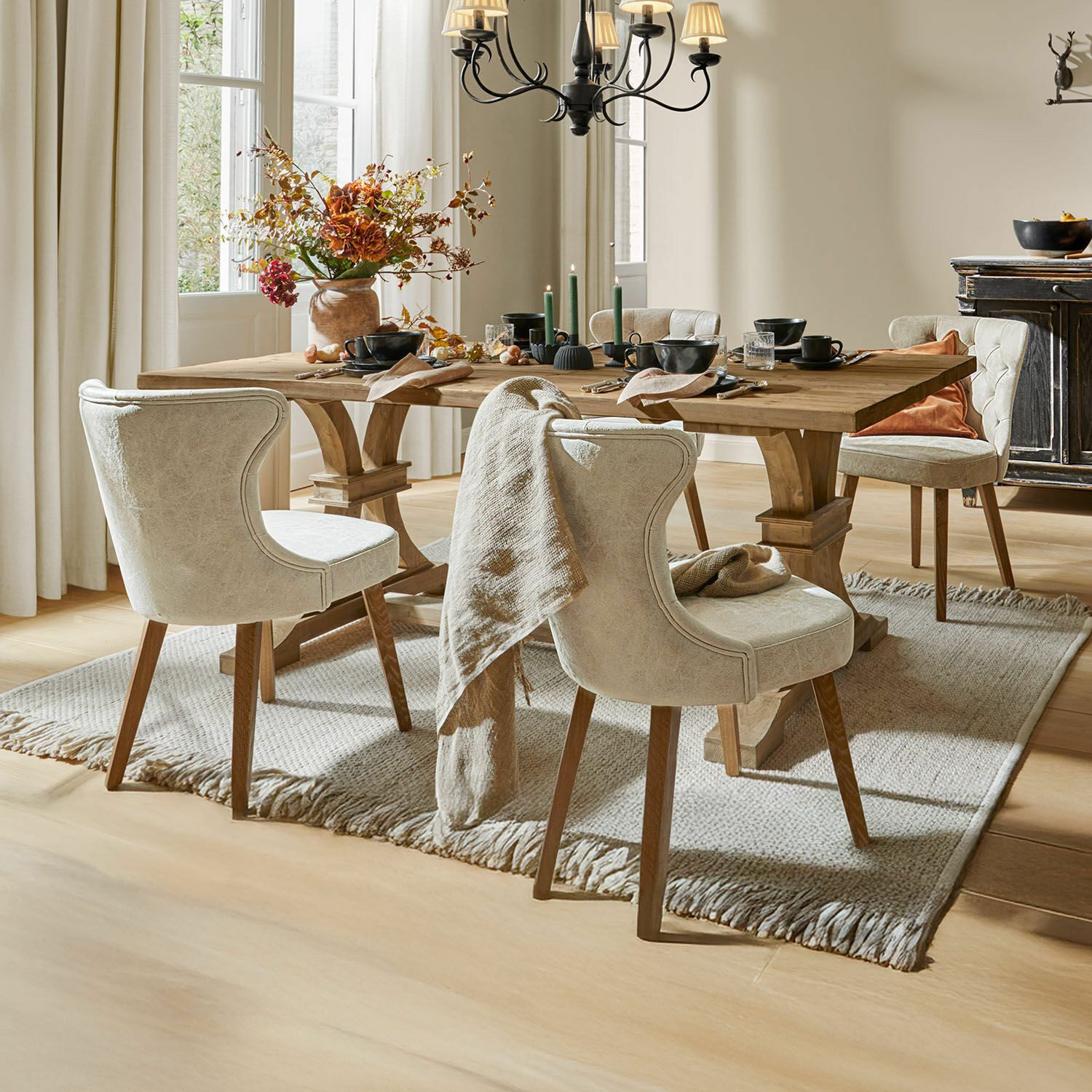Mirabeau Esszimmerstuhl Stuhl Cléroux beige/braun