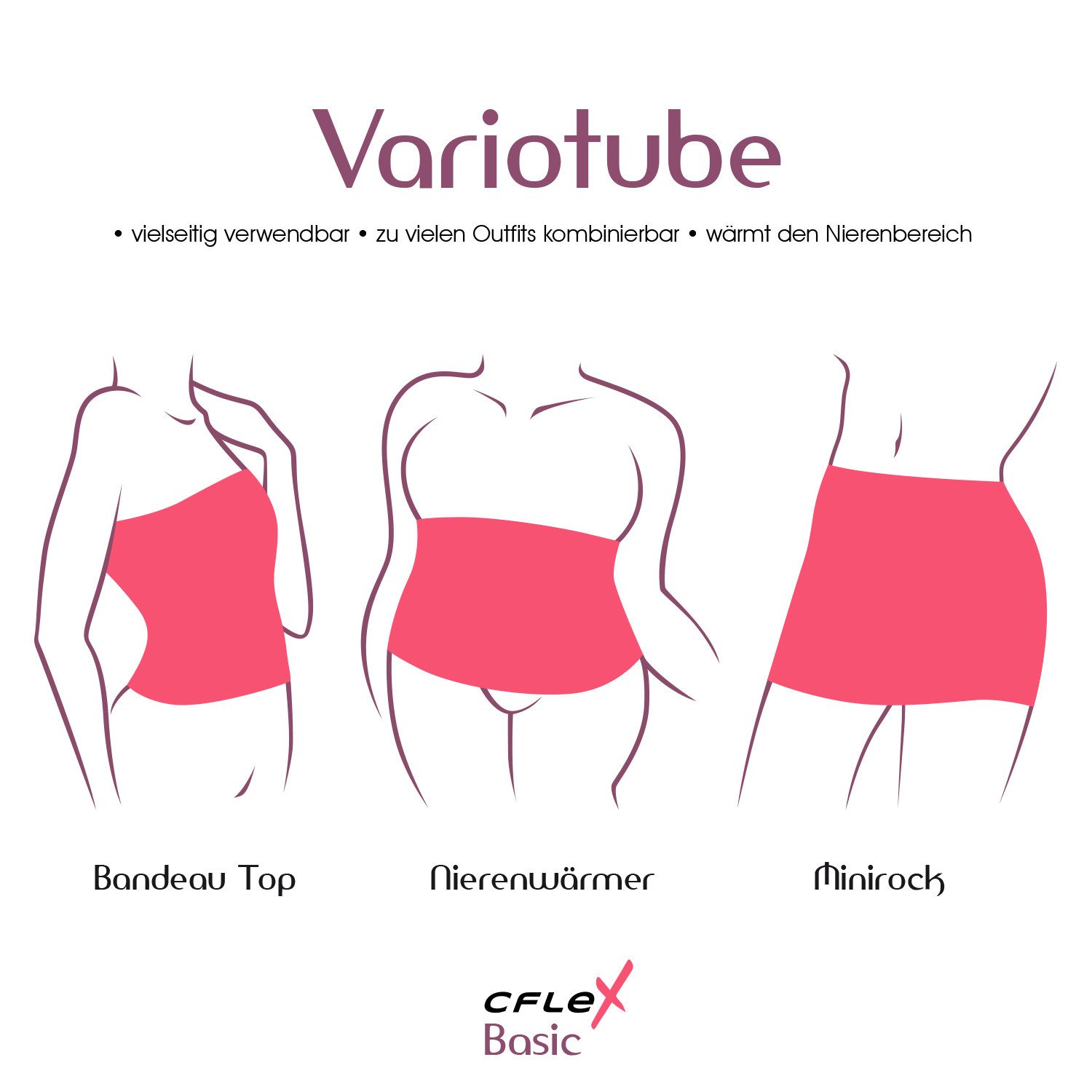 CFLEX Bandeautop Variotube Damen Tube-Oberteil, Shirtverlängerung & Minirock