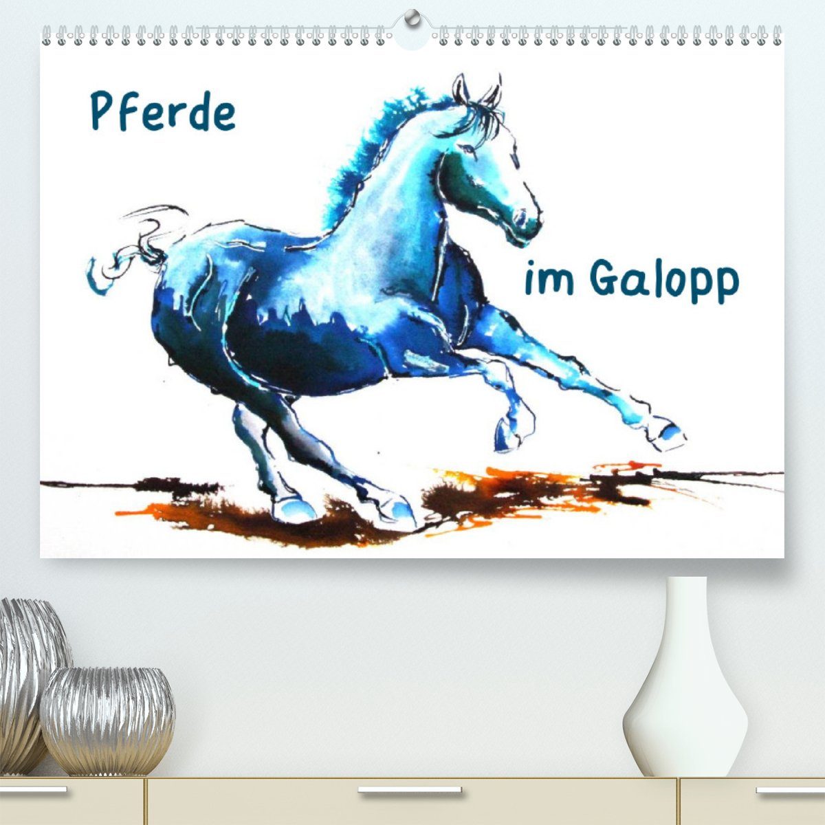 CALVENDO Wandkalender Pferde im Galopp (Premium, hochwertiger DIN A2 Wandkalender 2023, Kunstdruck in Hochglanz)