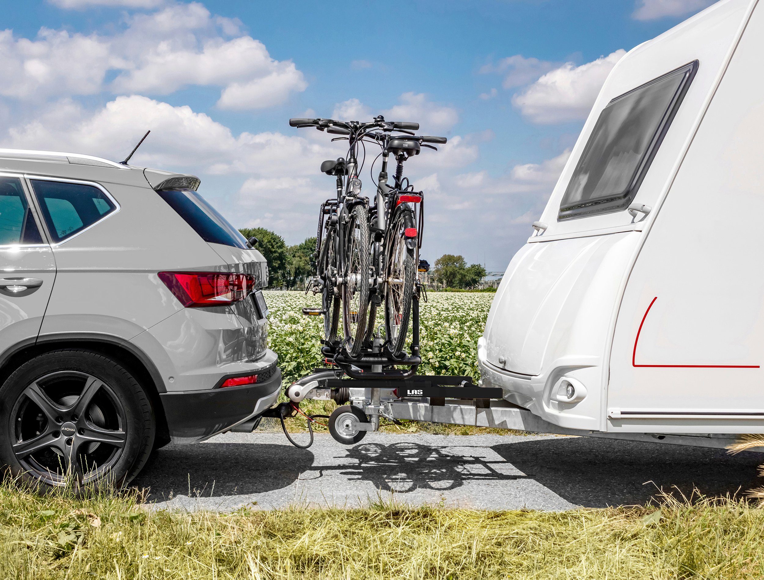 LAS Fahrrad-Deichselträger EUFAB 11846, für max. 2 Räder, gleitend, E-Bike geeignet