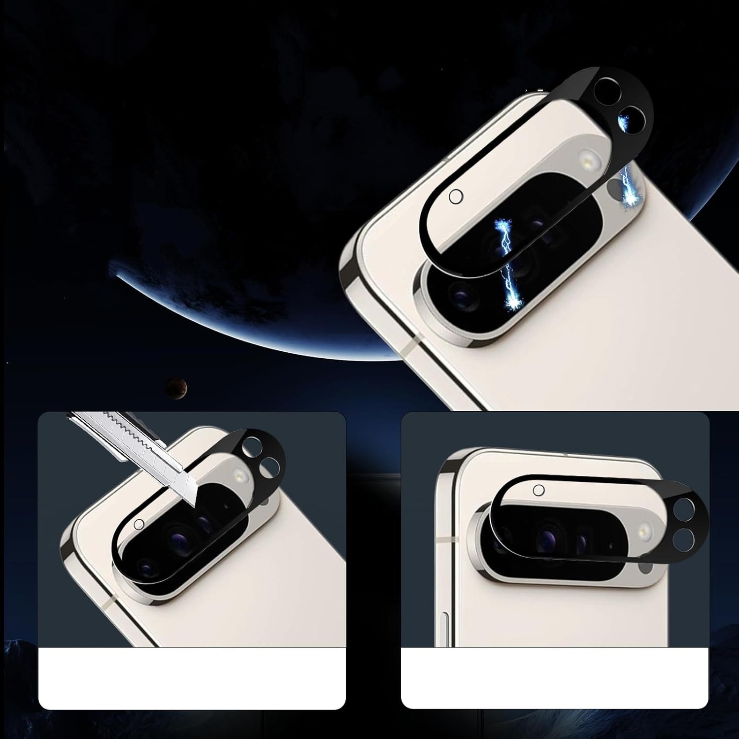 CLM-Tech Displayschutzglas 2X für Google Pixel 10 Pro XL 6,8 Zoll, Panzerfolie 2X Kameraschutz 4er Set Kameraglas Panzerglas 9H Glas Folie, 4 Stück, Anti-Finger – Bild 3 von 5