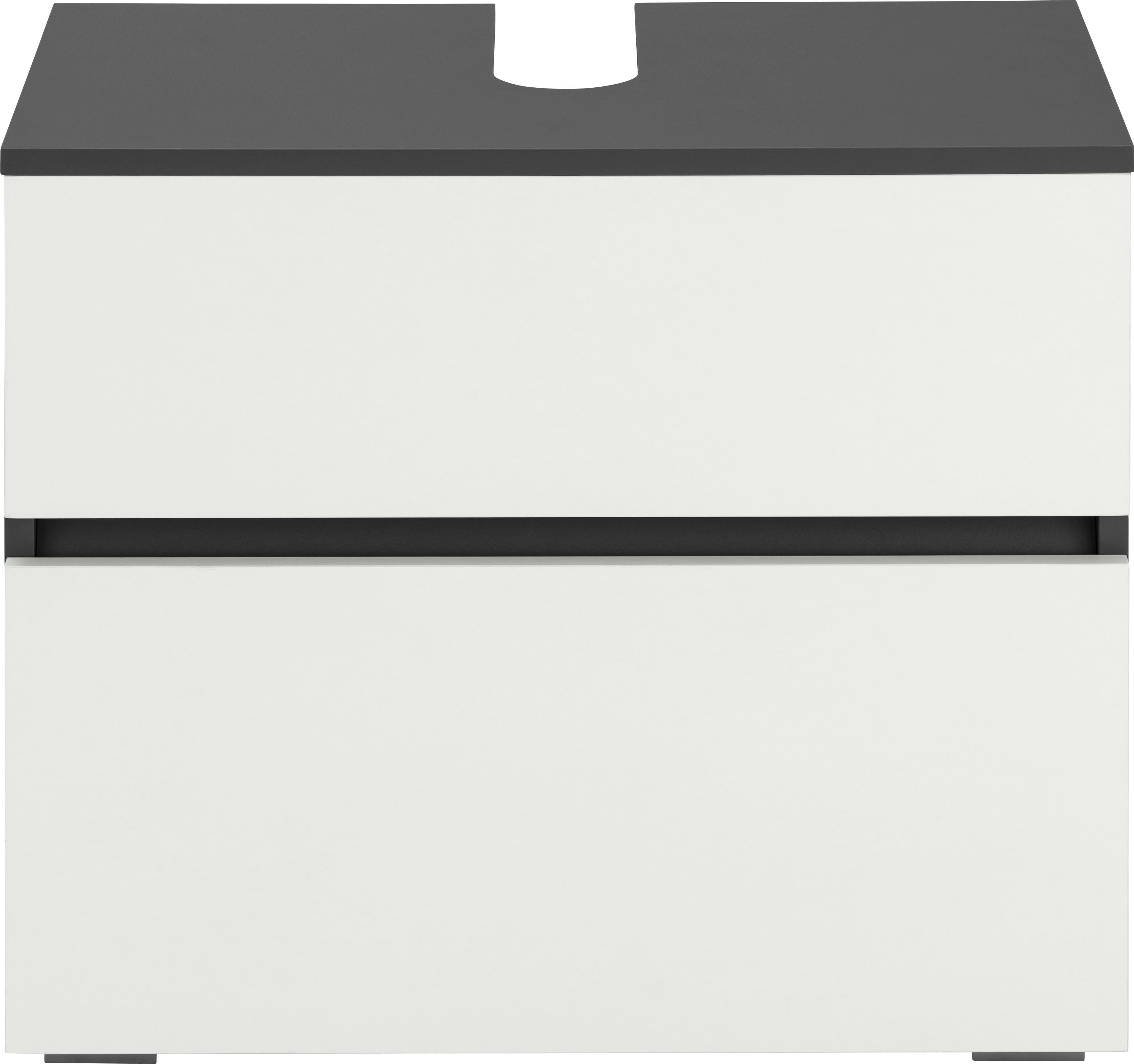 Home affaire Waschbeckenunterschrank Wisla Siphonausschnitt, Push-to-open-Funktion, Breite 60cm, Höhe 55 cm