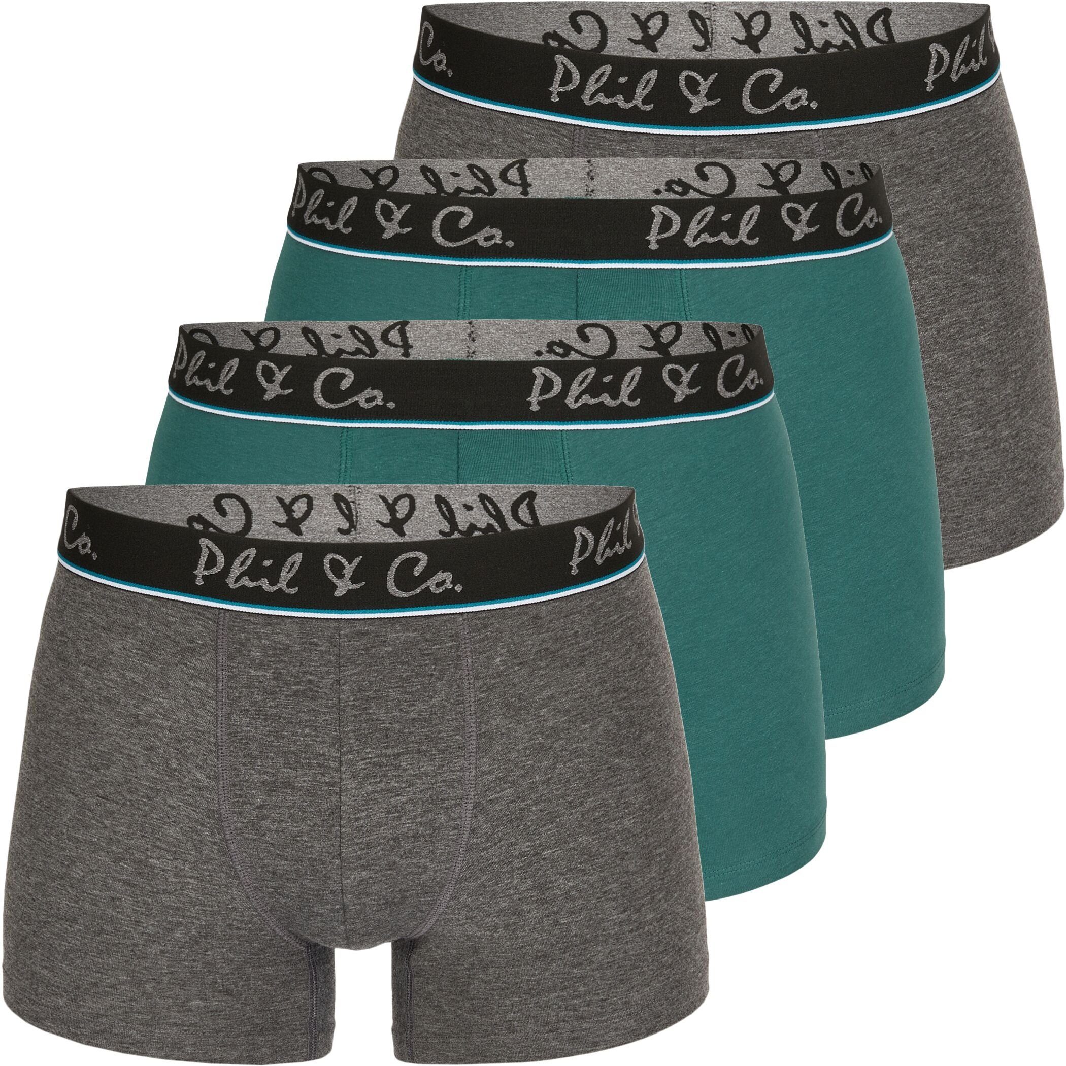 Phil & Co. Boxershorts 4er Pack Phil & Co Berlin Jersey Boxershorts Trunk Short Pant FARBWAHL (1-St) DESIGN 19