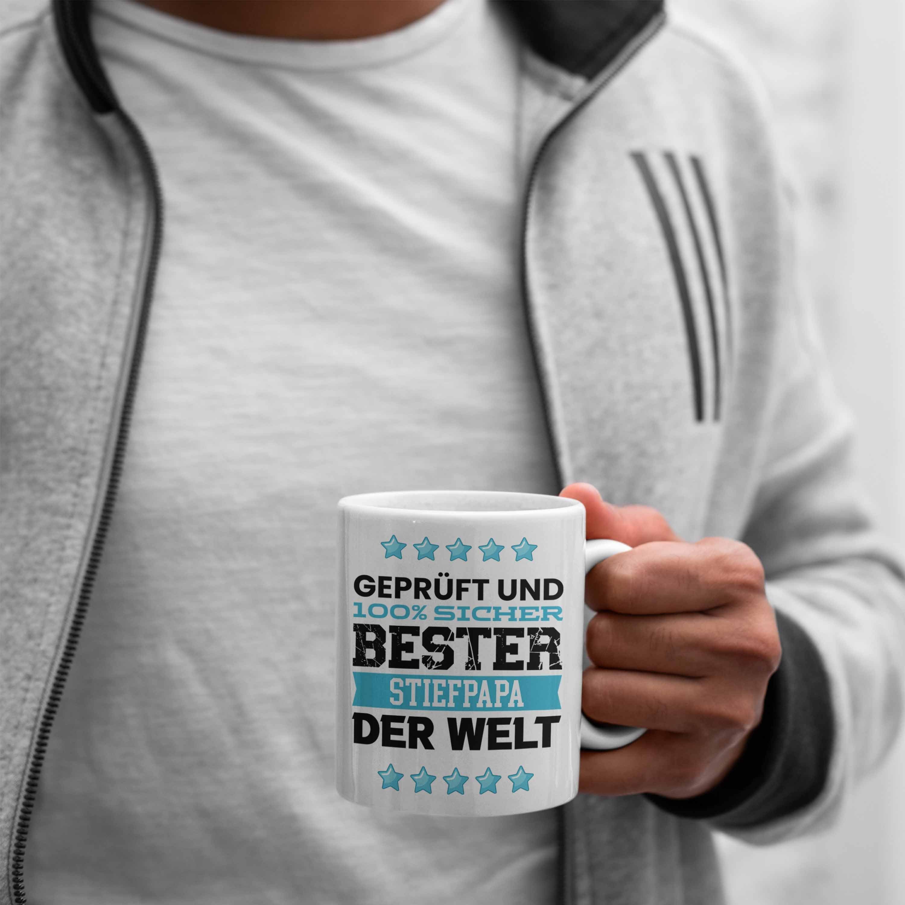 Trendation Tasse Trendation - Bester für Geschenk Der Tasse G Stiefpapa Papa Weiss Welt Stief