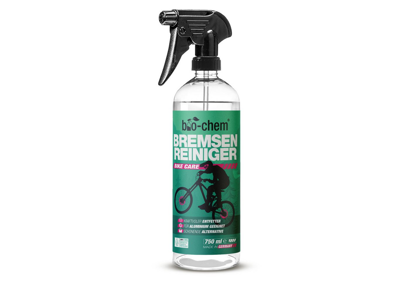 bio-chem bio-chem Bremsenreiniger Spray 750 ml – Entfetter für Fahrrad, KFZ Bremsenreiniger (Einzelprodukt, [- Bremsenreiniger 750 ml Handsprayflasche Leistungsstarker, kennzeichnungsfreier Bremsenreiniger)