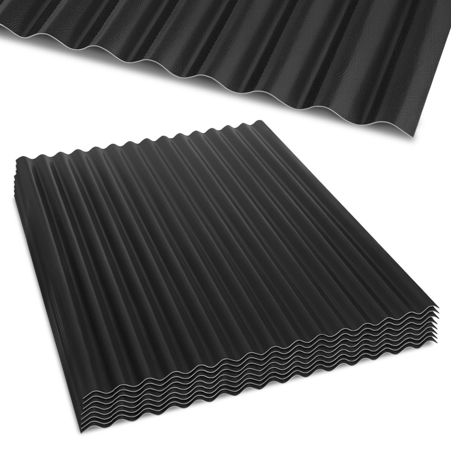 Clanmacy Wellplatte ASA Wellplatten 8er Set Anthrazitgrau 117 x 93 cm 1,5 mm für Pavillon, (8-St)