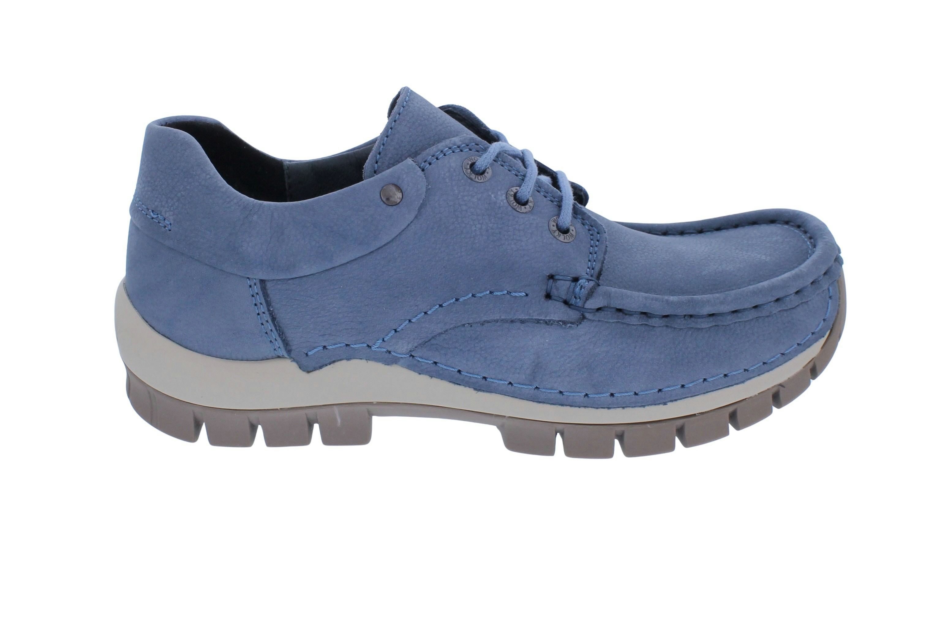 WOLKY Wolky Halbschuh Fly 0472611-840, Antique Nubukleder, Jeans - Blau, Fuß Schnürschuh