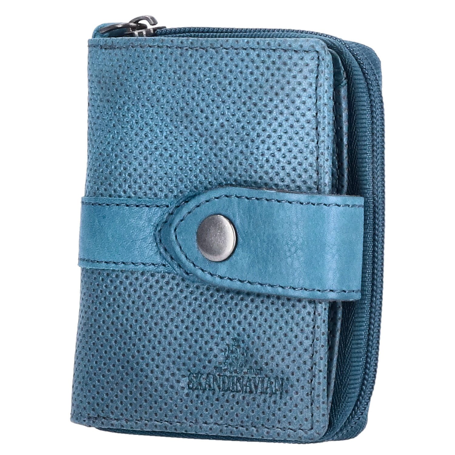 The Skandinavian Brand Geldbörse The Skandinavian Brand Damen Leder Geldbörse klein Blue