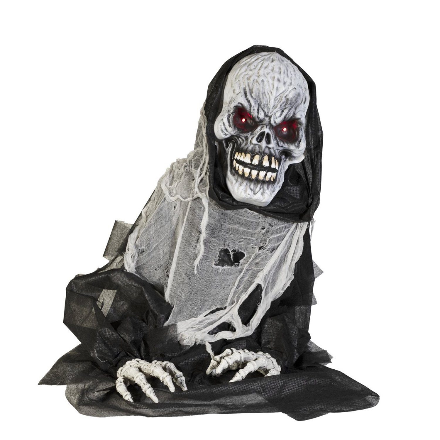 SATISFIRE Dekofigur Halloween Figur DEATH MAN, 68cm - bewegte, gruselige Zomiefigur